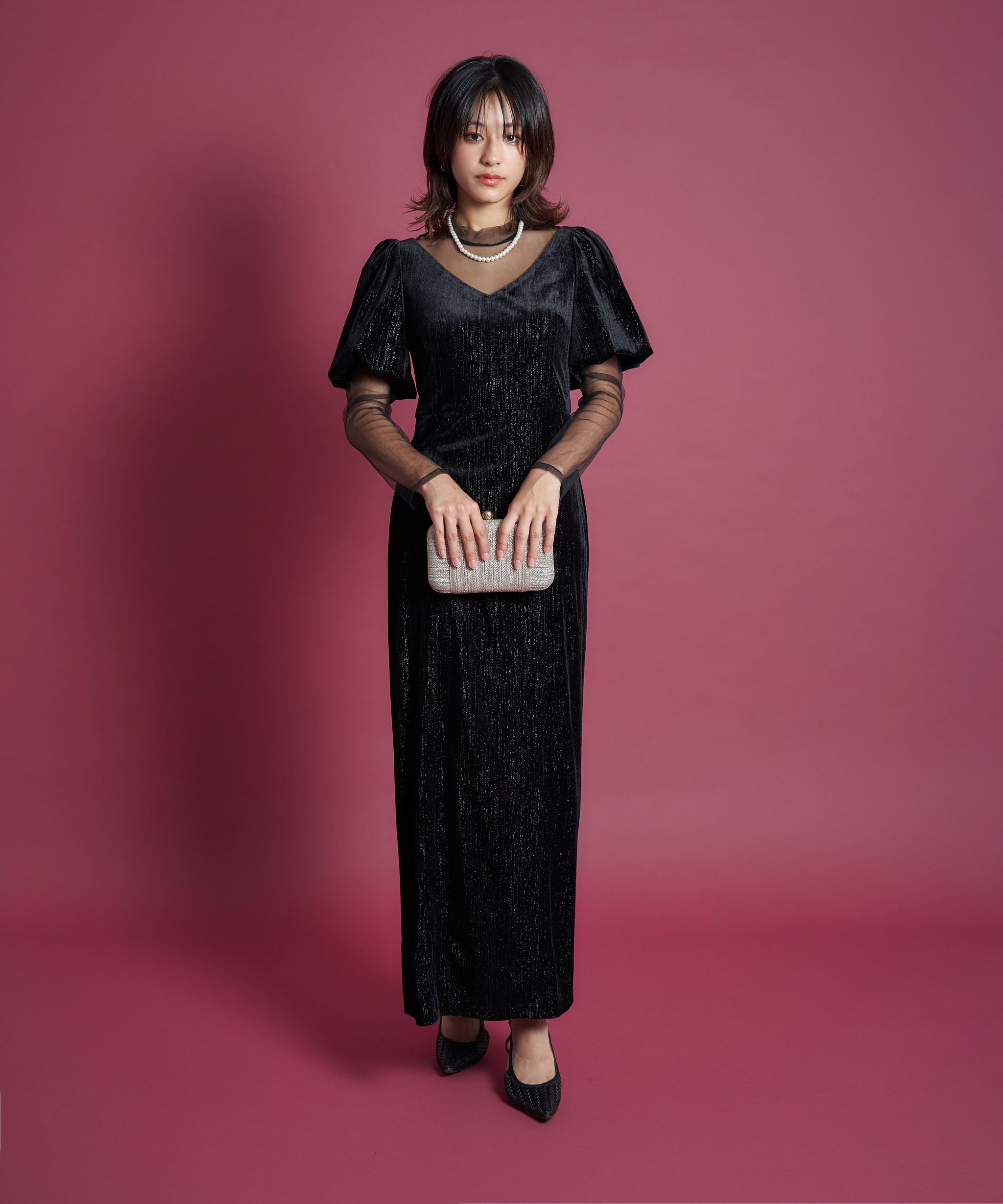 LAME VELVET DRESS