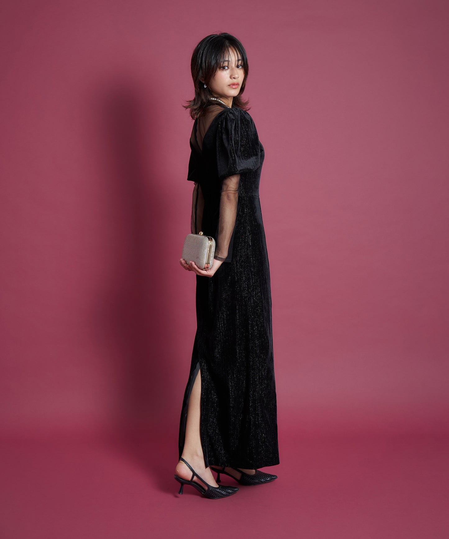 LAME VELVET DRESS