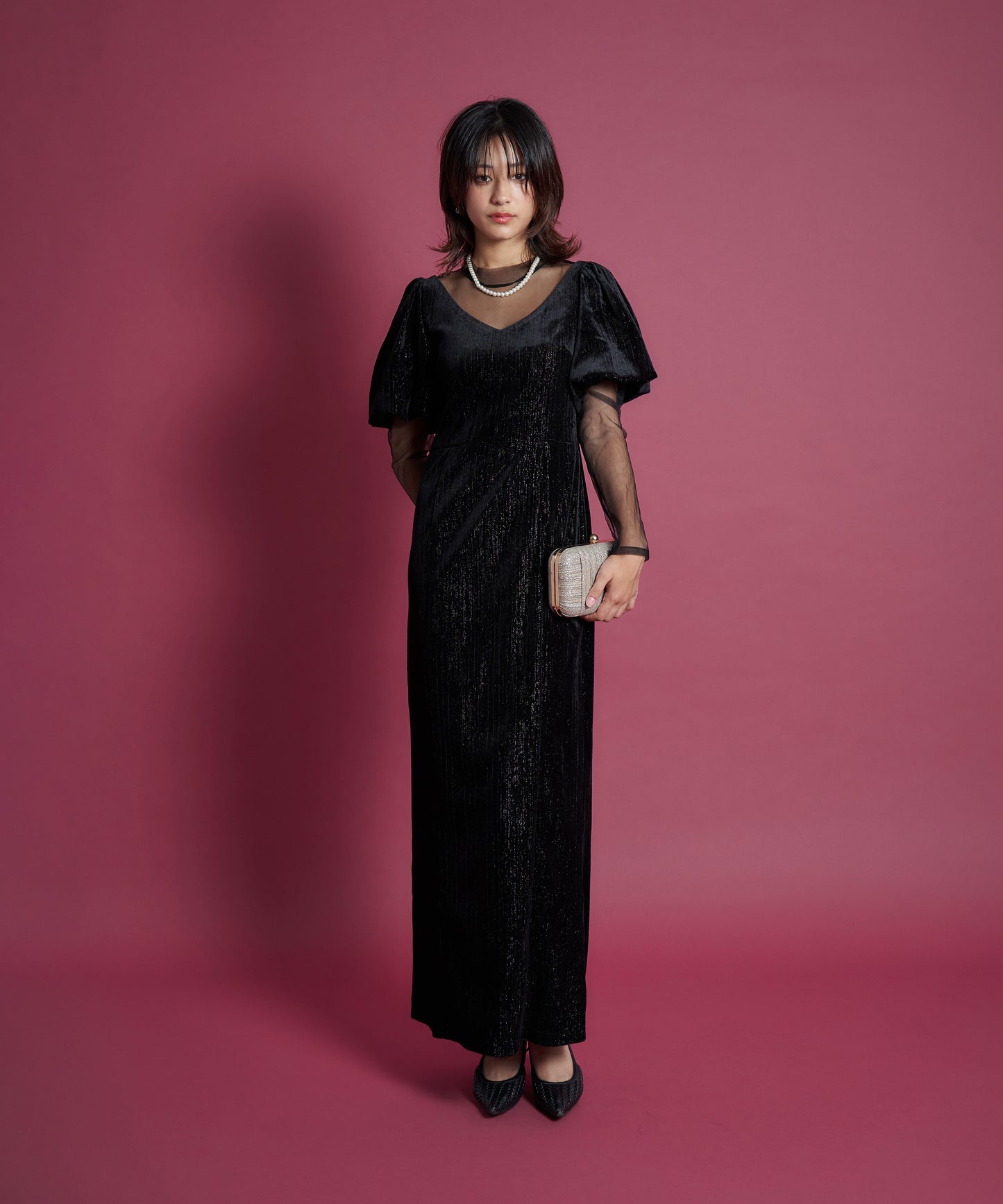 LAME VELVET DRESS