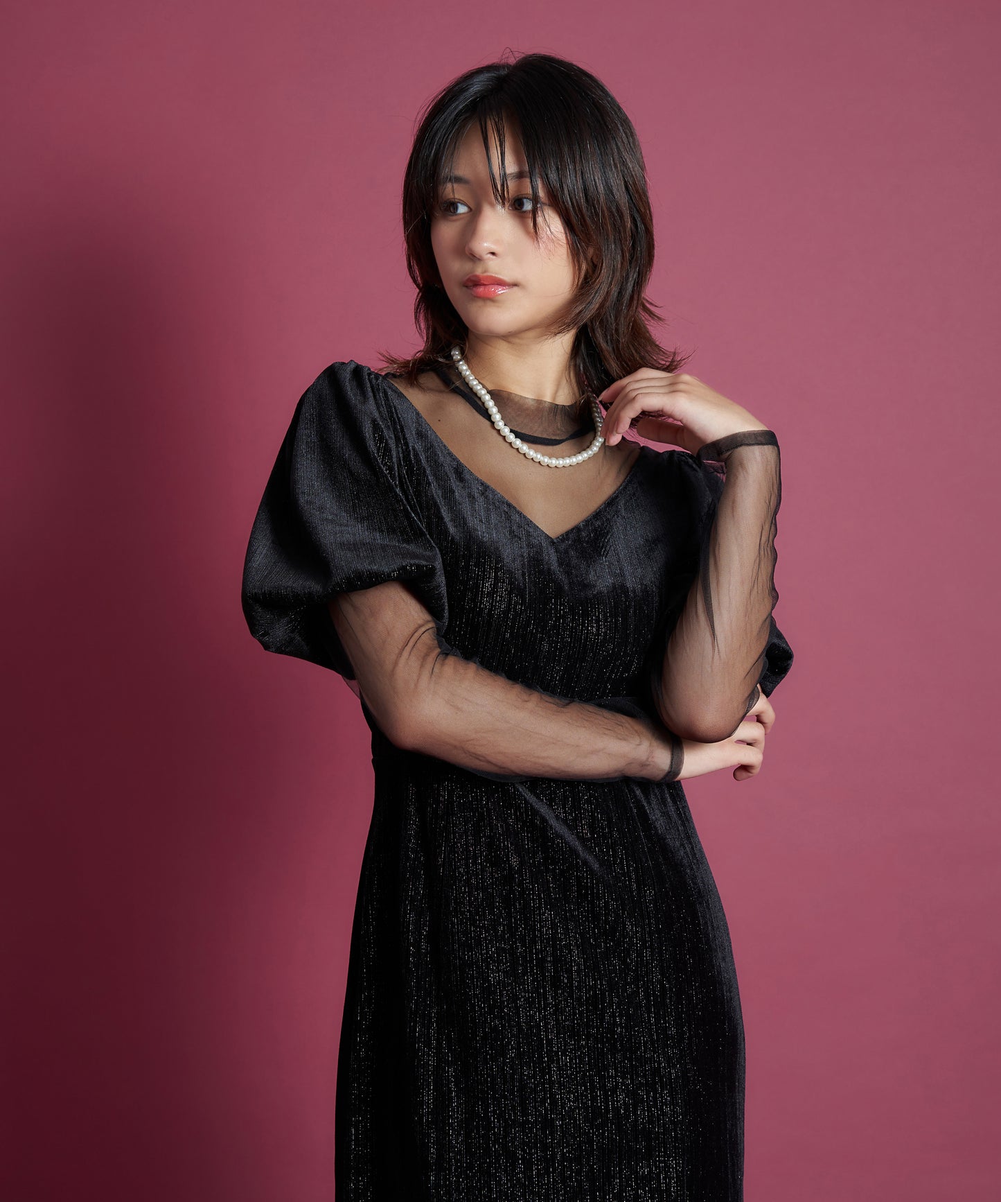 LAME VELVET DRESS