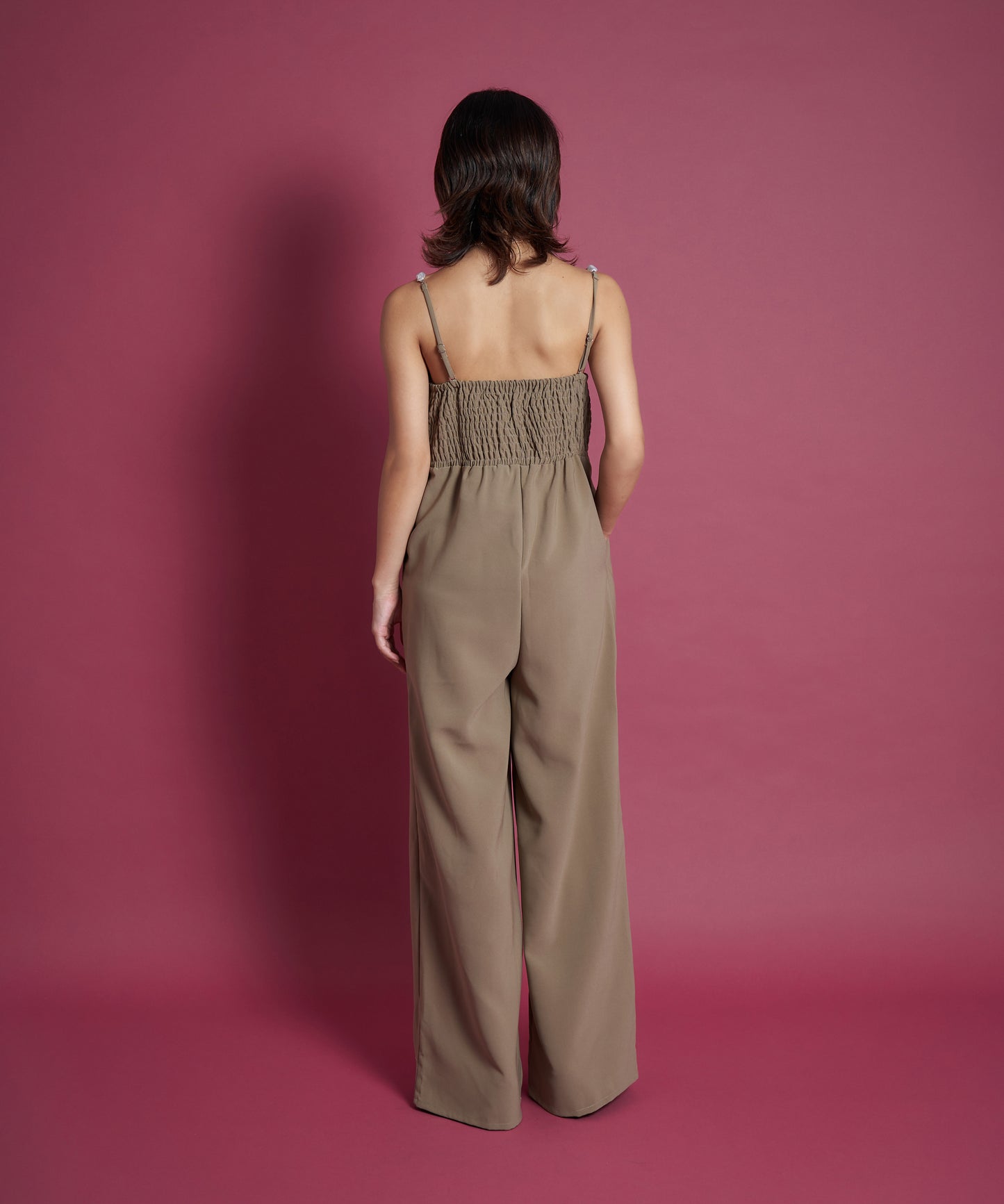 2WAY PEARL STRAP PANTS DRESS