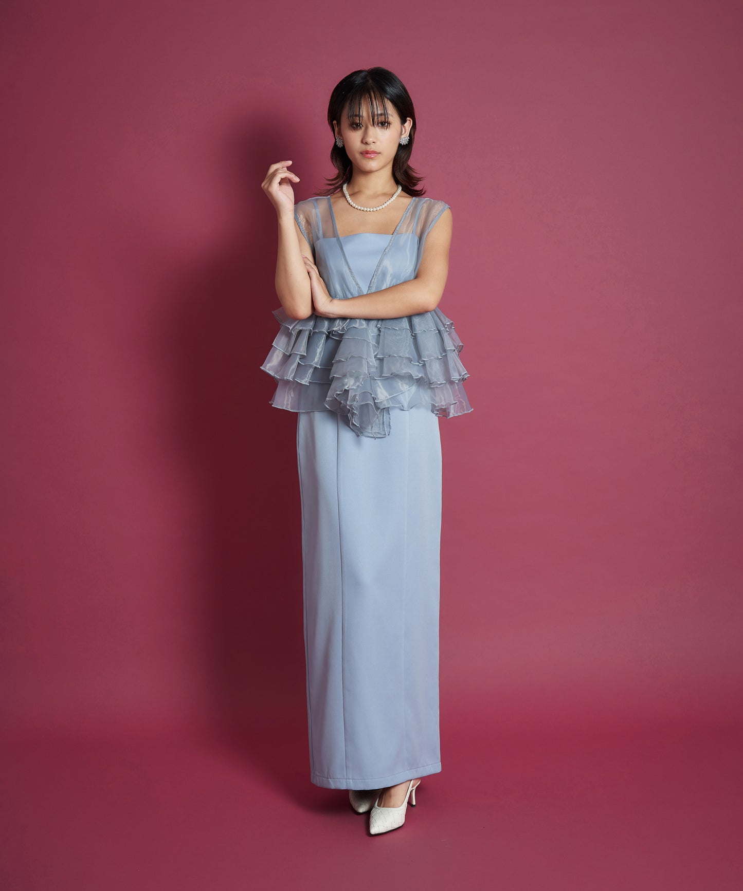 SHEER VOLUME TOP DRESS
