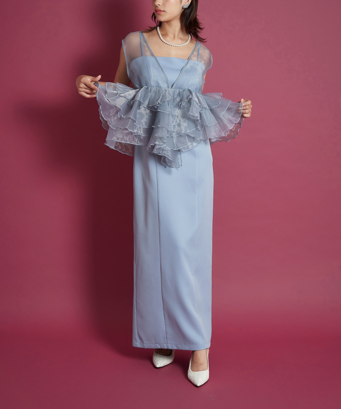 SHEER VOLUME TOP DRESS