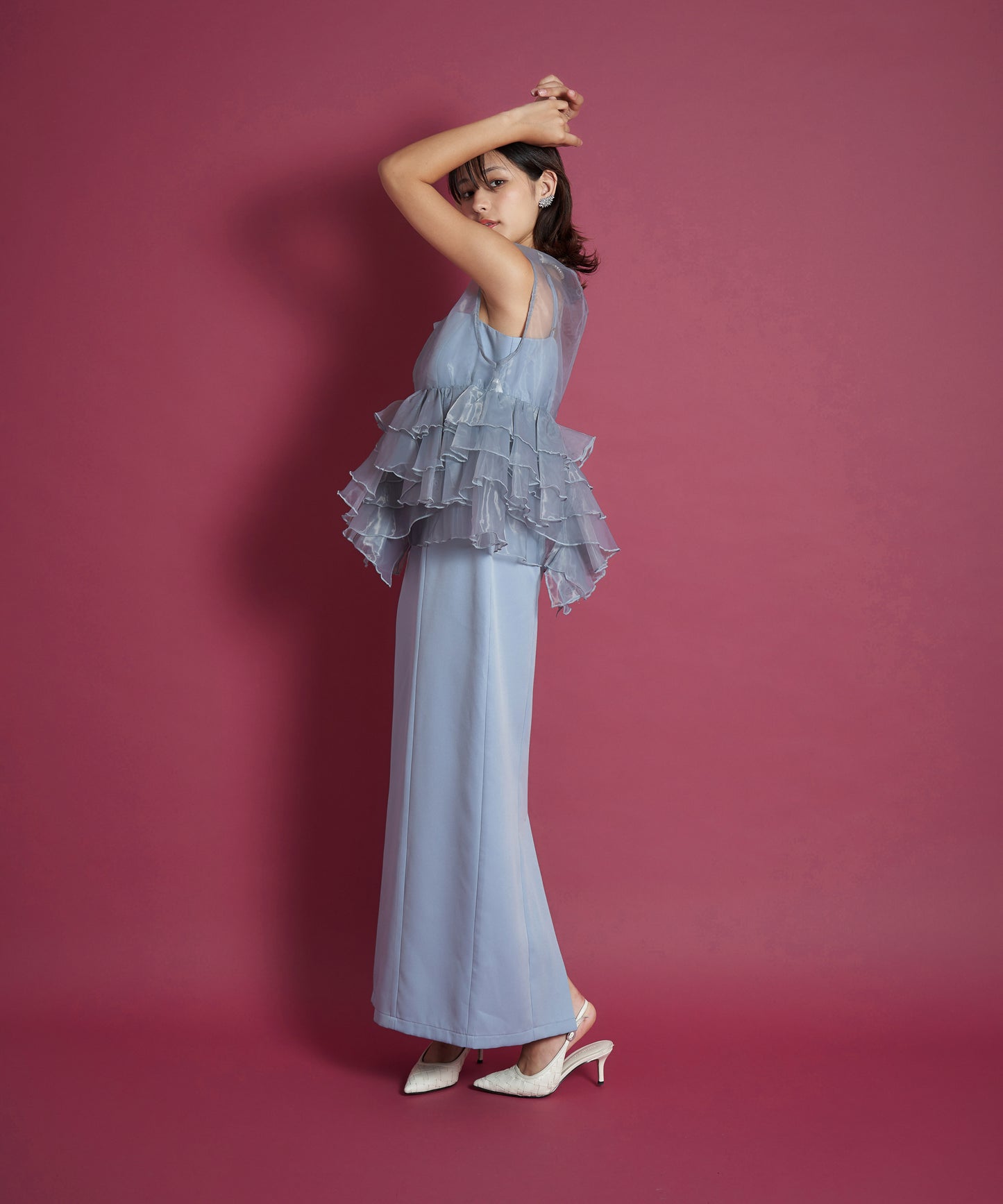 SHEER VOLUME TOP DRESS