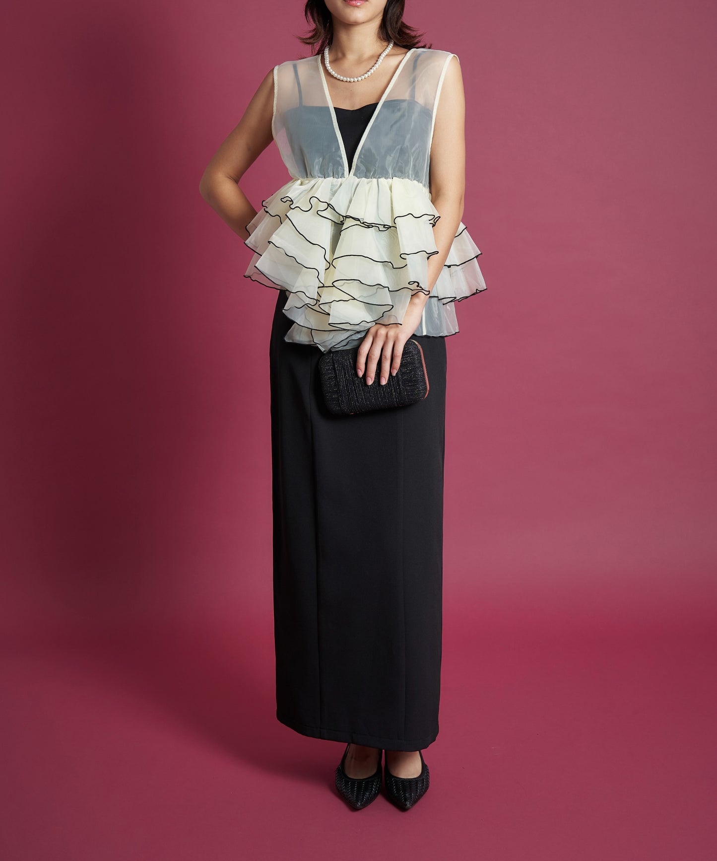 SHEER VOLUME TOP DRESS