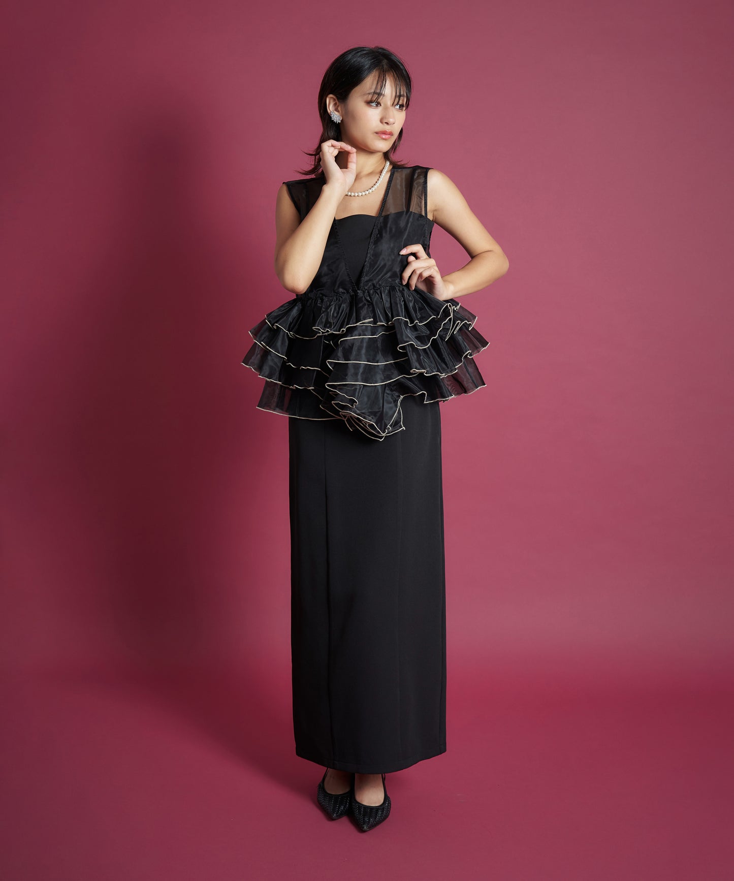 SHEER VOLUME TOP DRESS