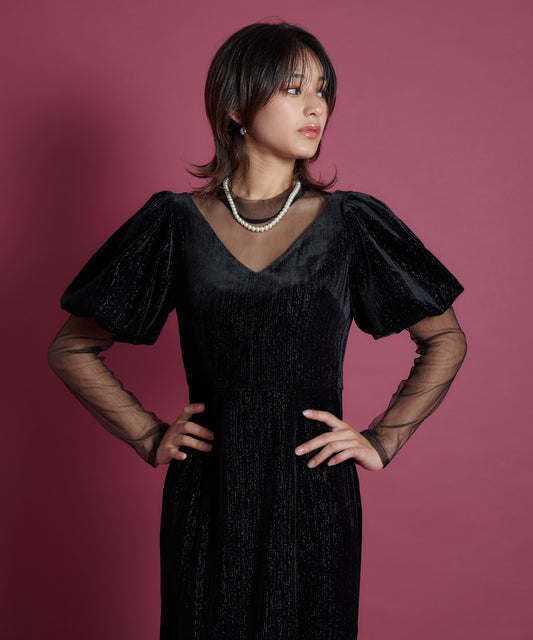 LAME VELVET DRESS