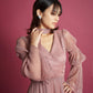 LAME PLEATS DRESS