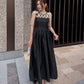 RIBBON MOTIF JACQUARD DRESS