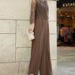 HIGHT NECK LACE PANTS DRESS
