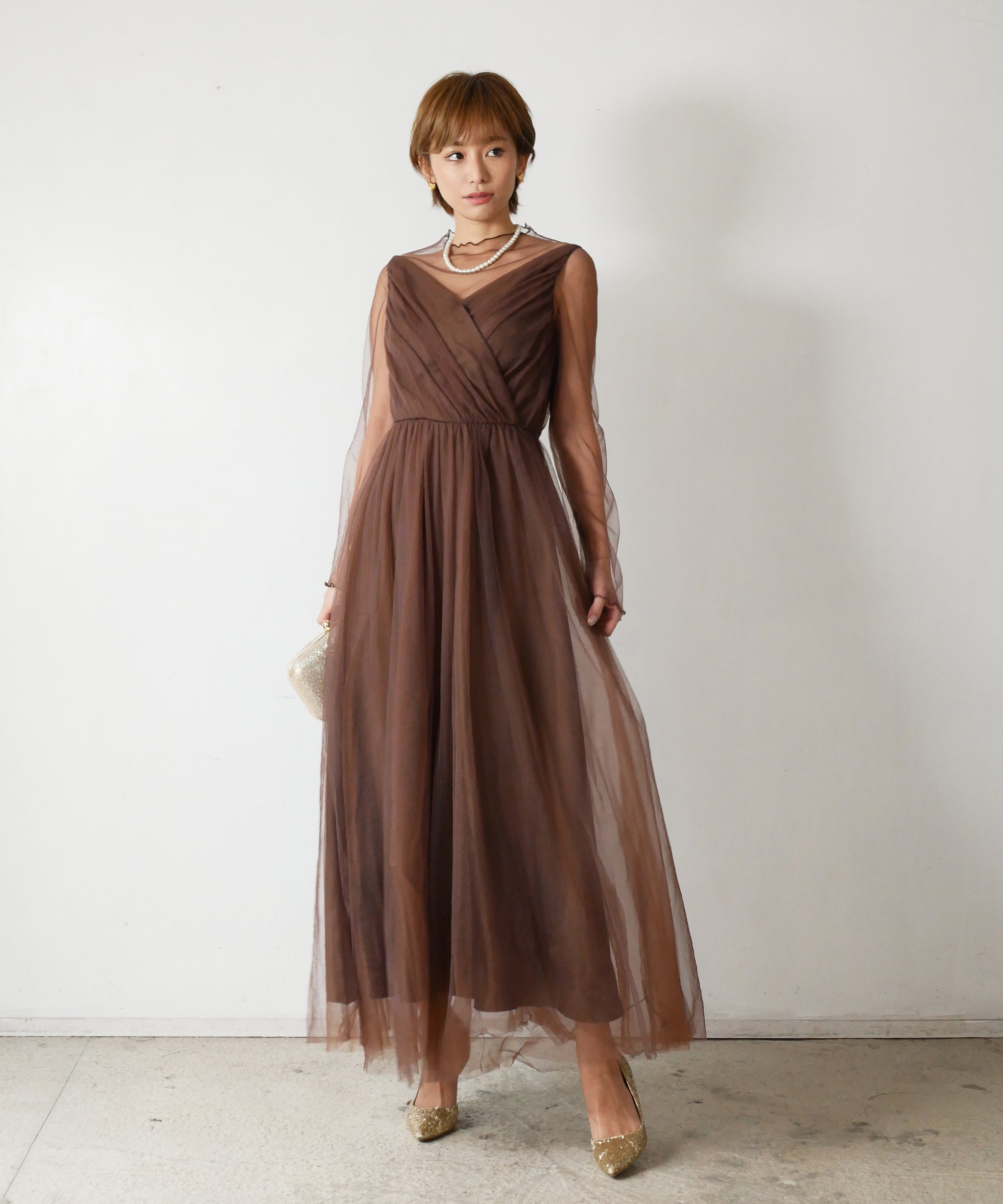 モデルサイズ：160cm B84 W61 H84 / 着用：ブラウン