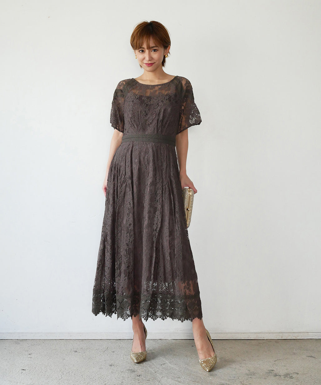 モデルサイズ：160cm B84 W61 H84 / 着用：ダークカーキ