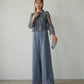HIGHT NECK LACE PANTS DRESS