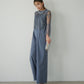 HIGHT NECK LACE PANTS DRESS