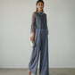 HIGHT NECK LACE PANTS DRESS