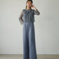 HIGHT NECK LACE PANTS DRESS