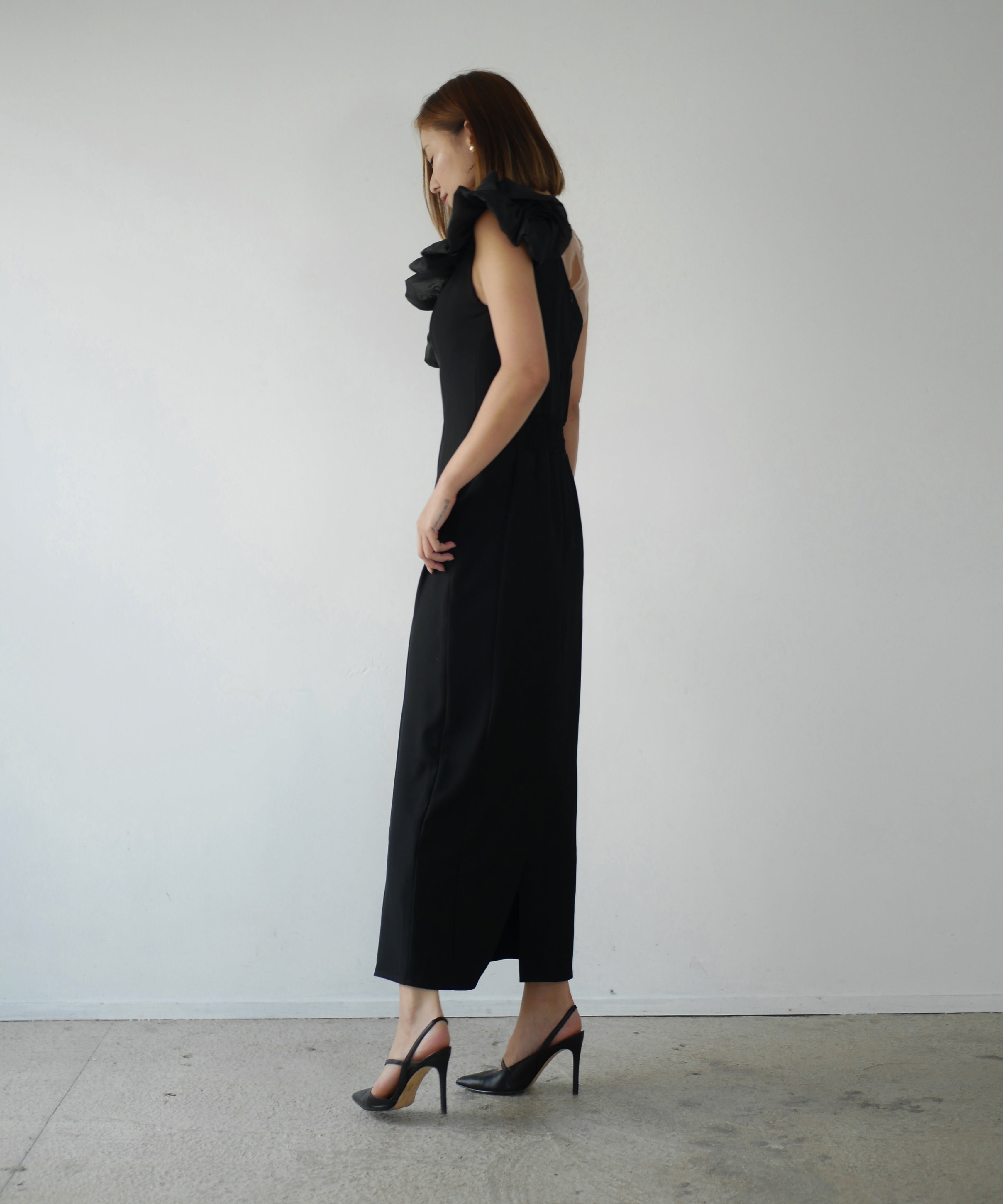 SHINY FRILL DRESS