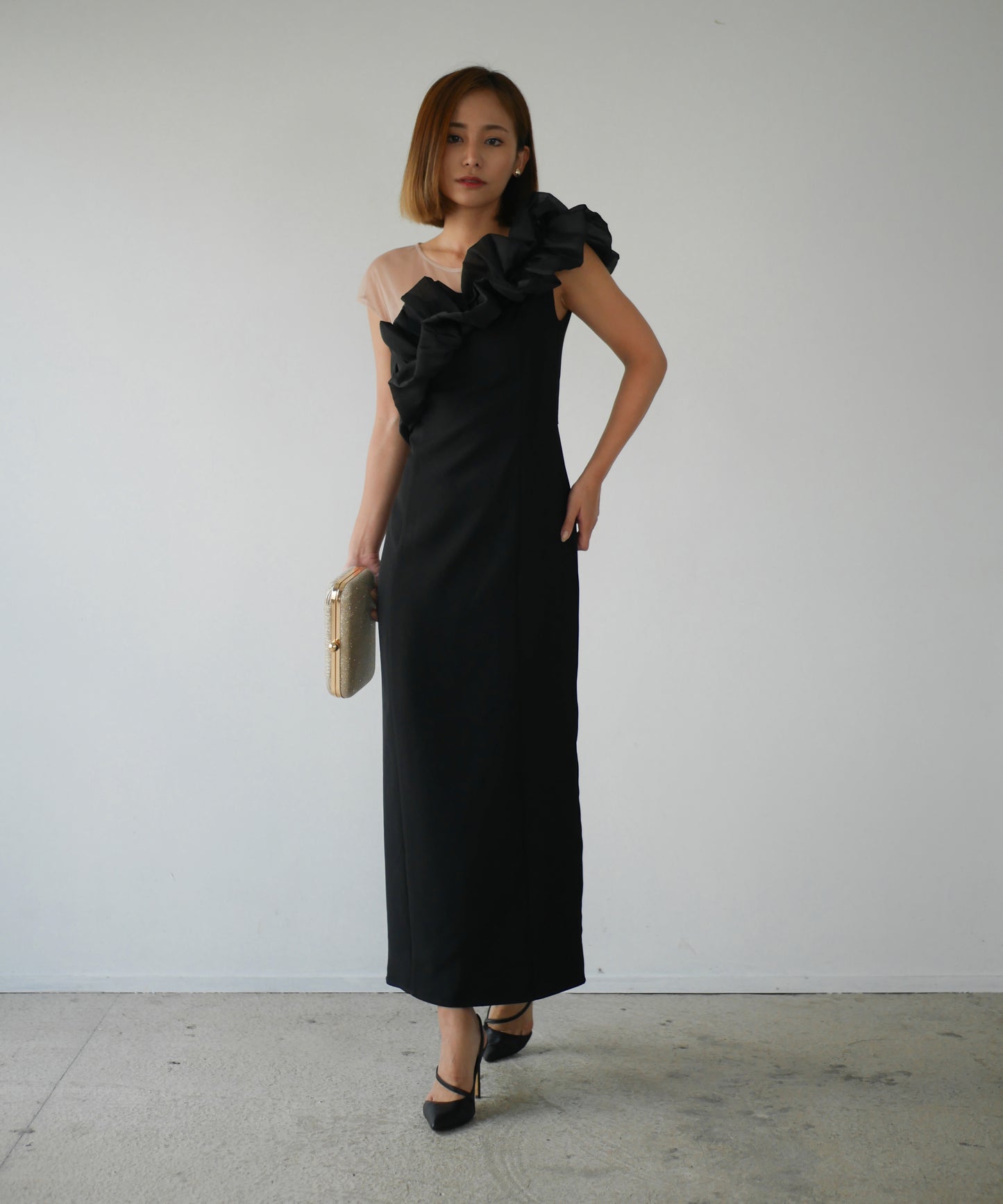 SHINY FRILL DRESS