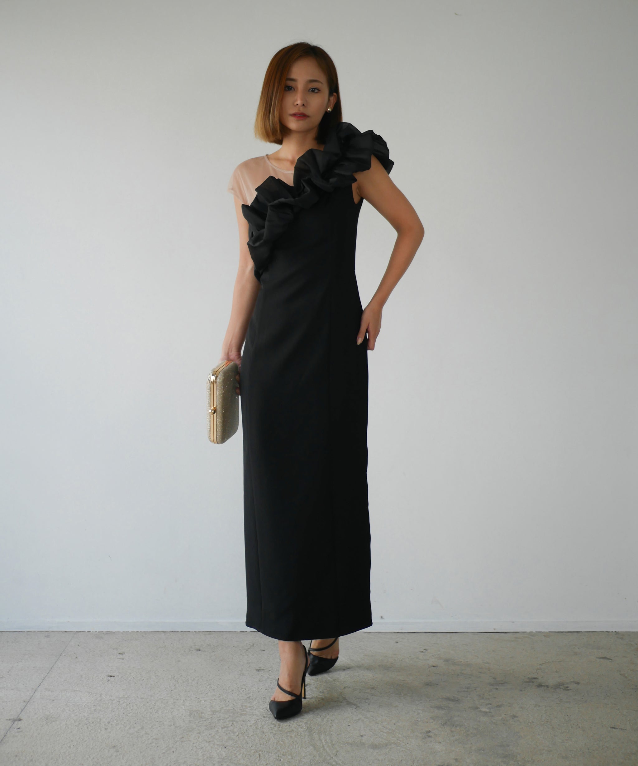 SHINY FRILL DRESS