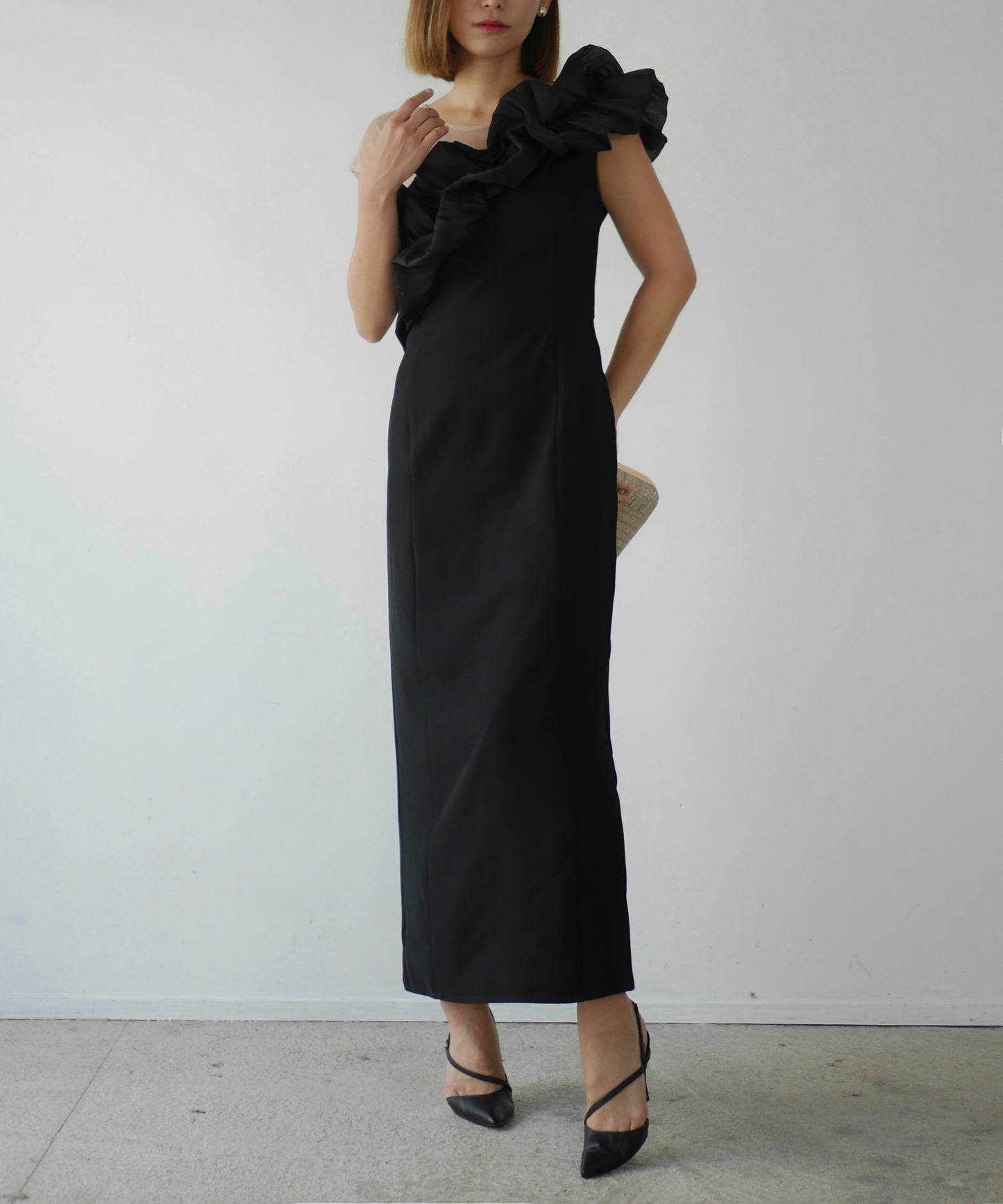 SHINY FRILL DRESS