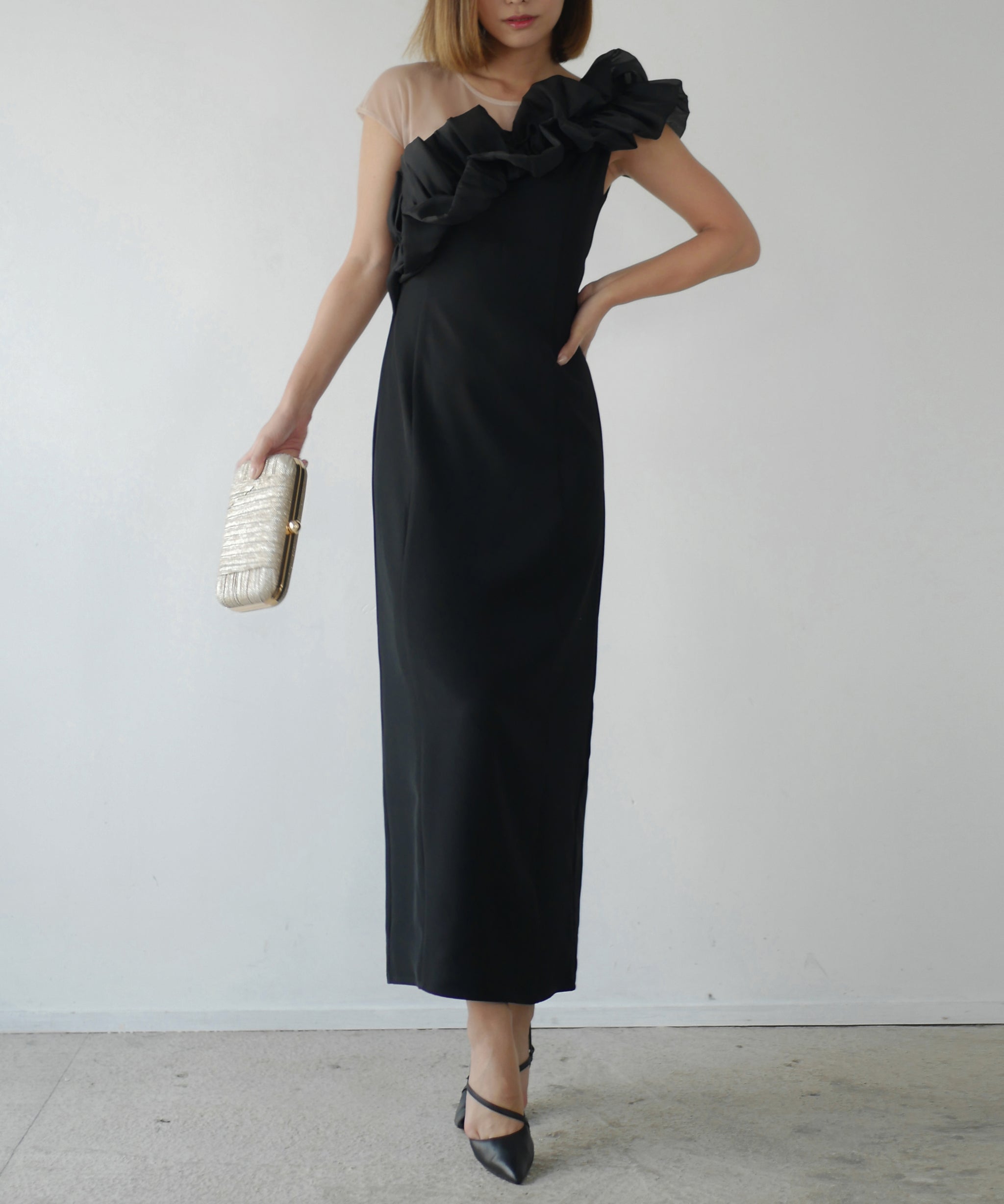 SHINY FRILL DRESS