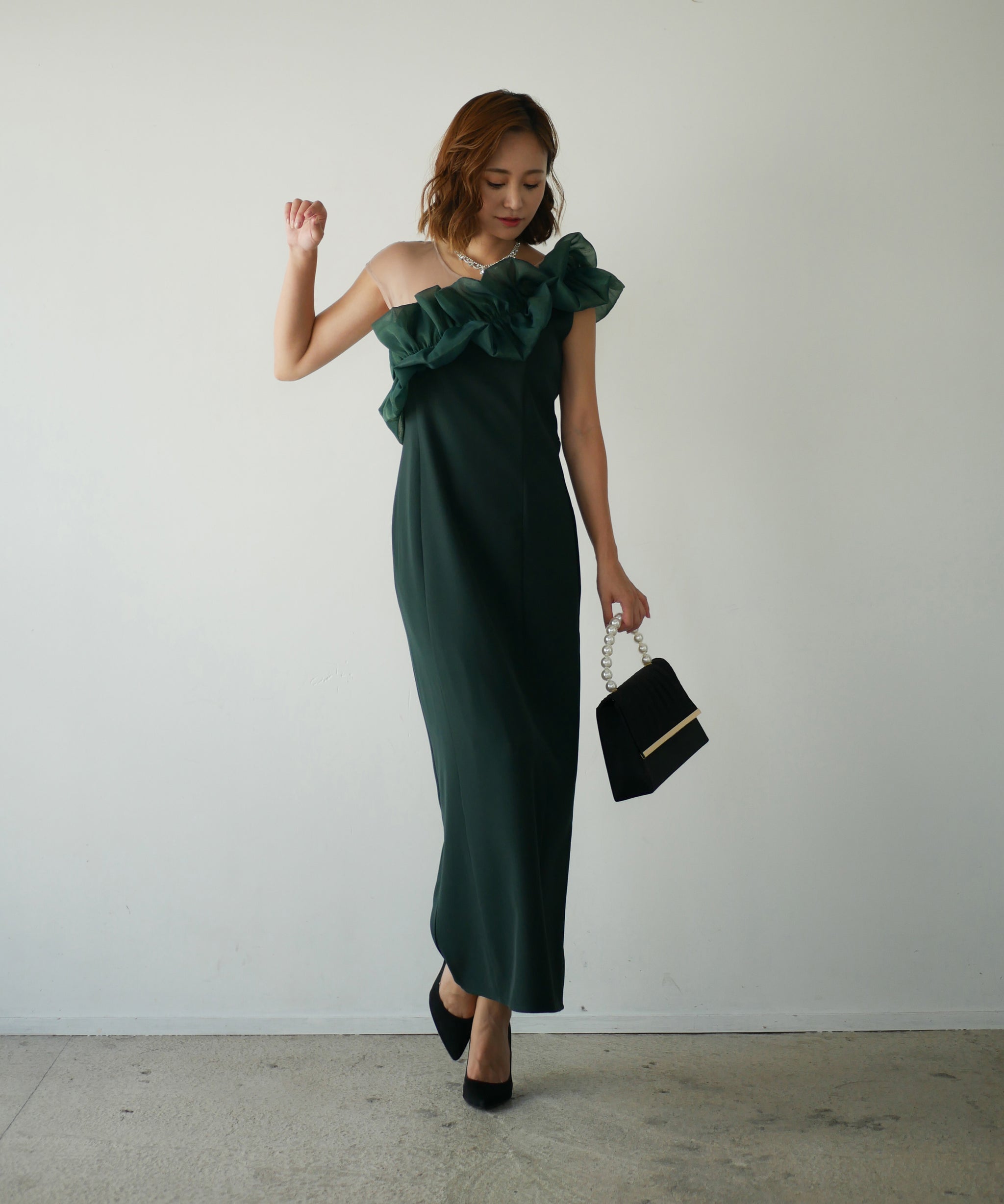 SHINY FRILL DRESS