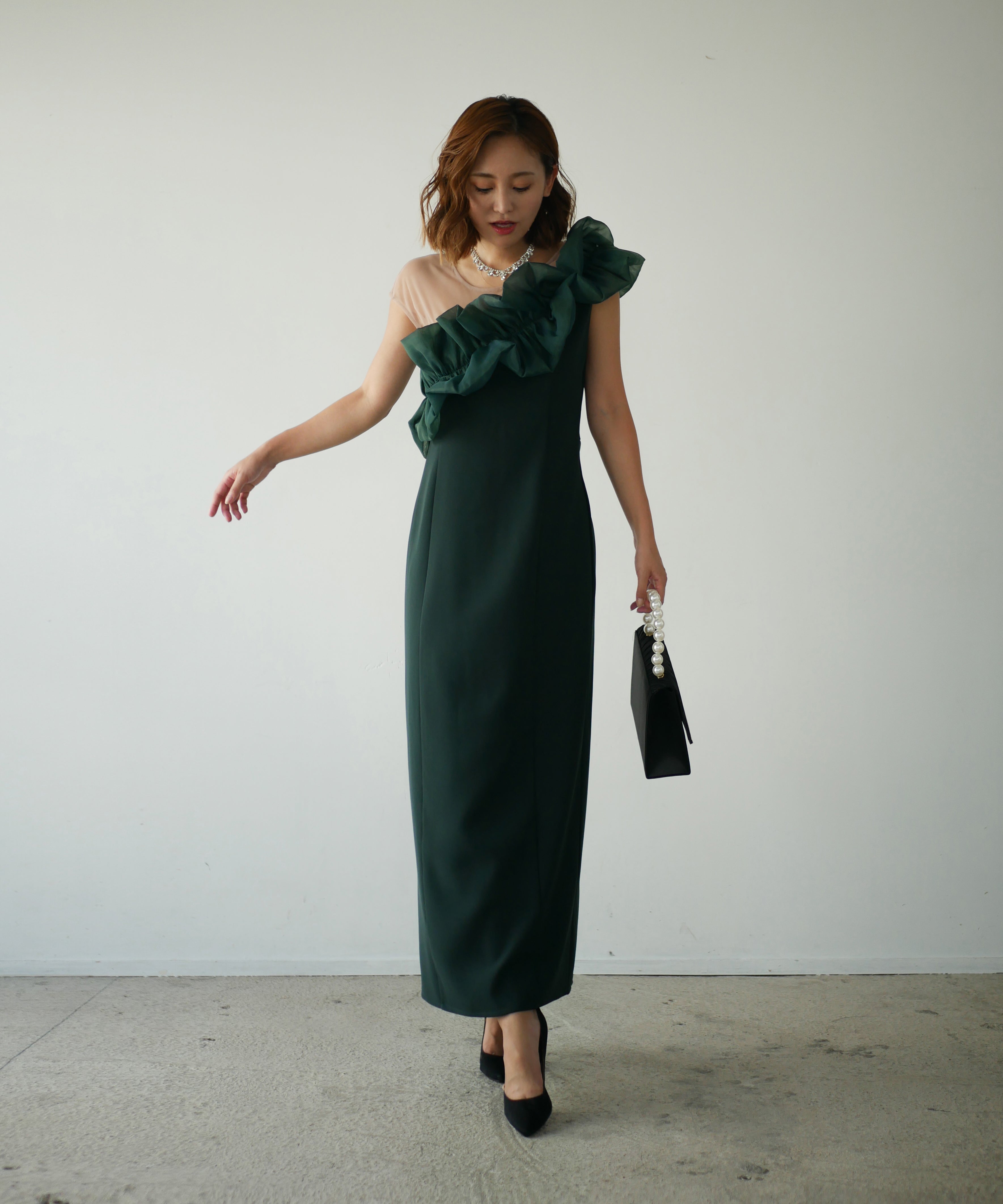 SHINY FRILL DRESS
