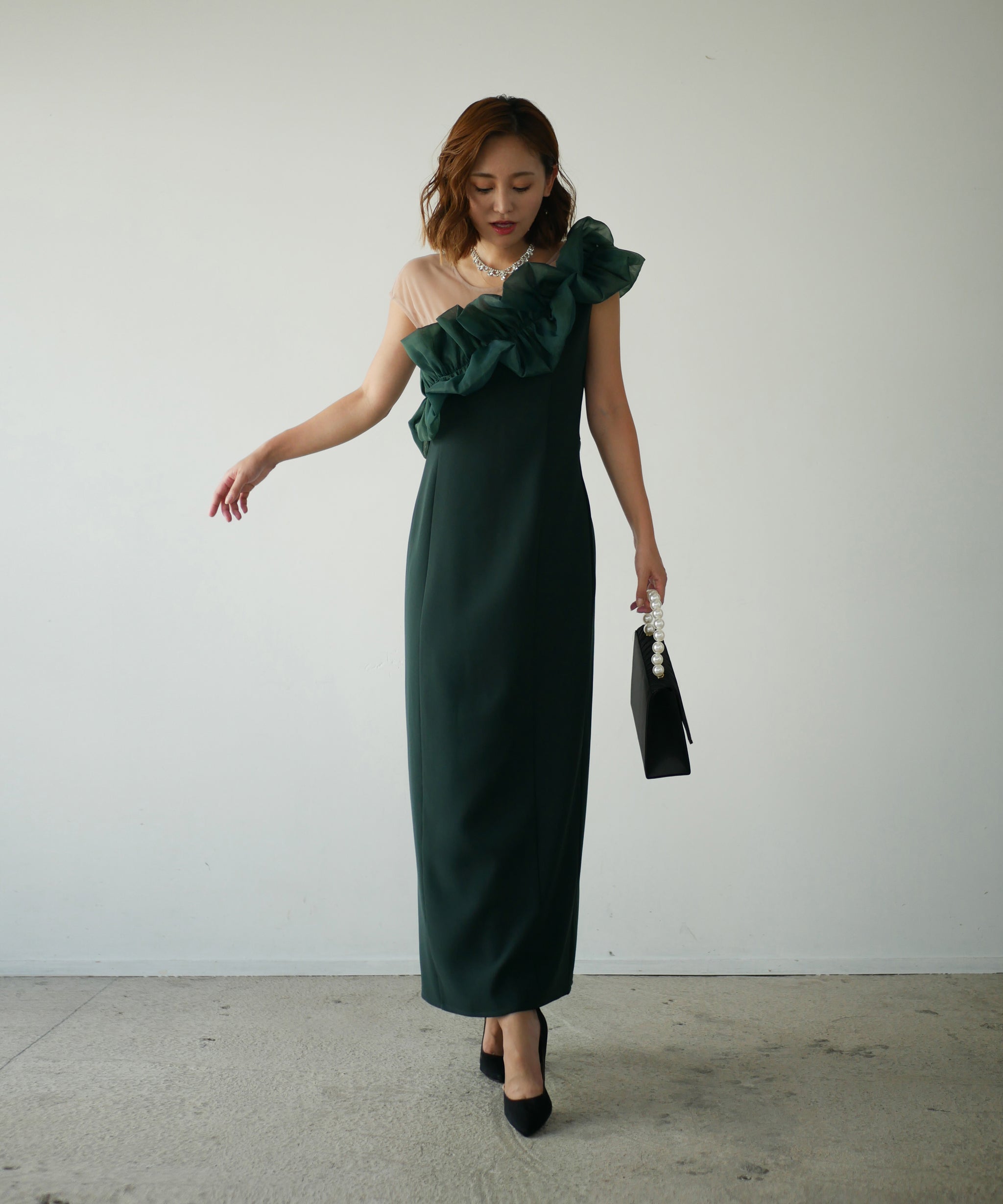 SHINY FRILL DRESS