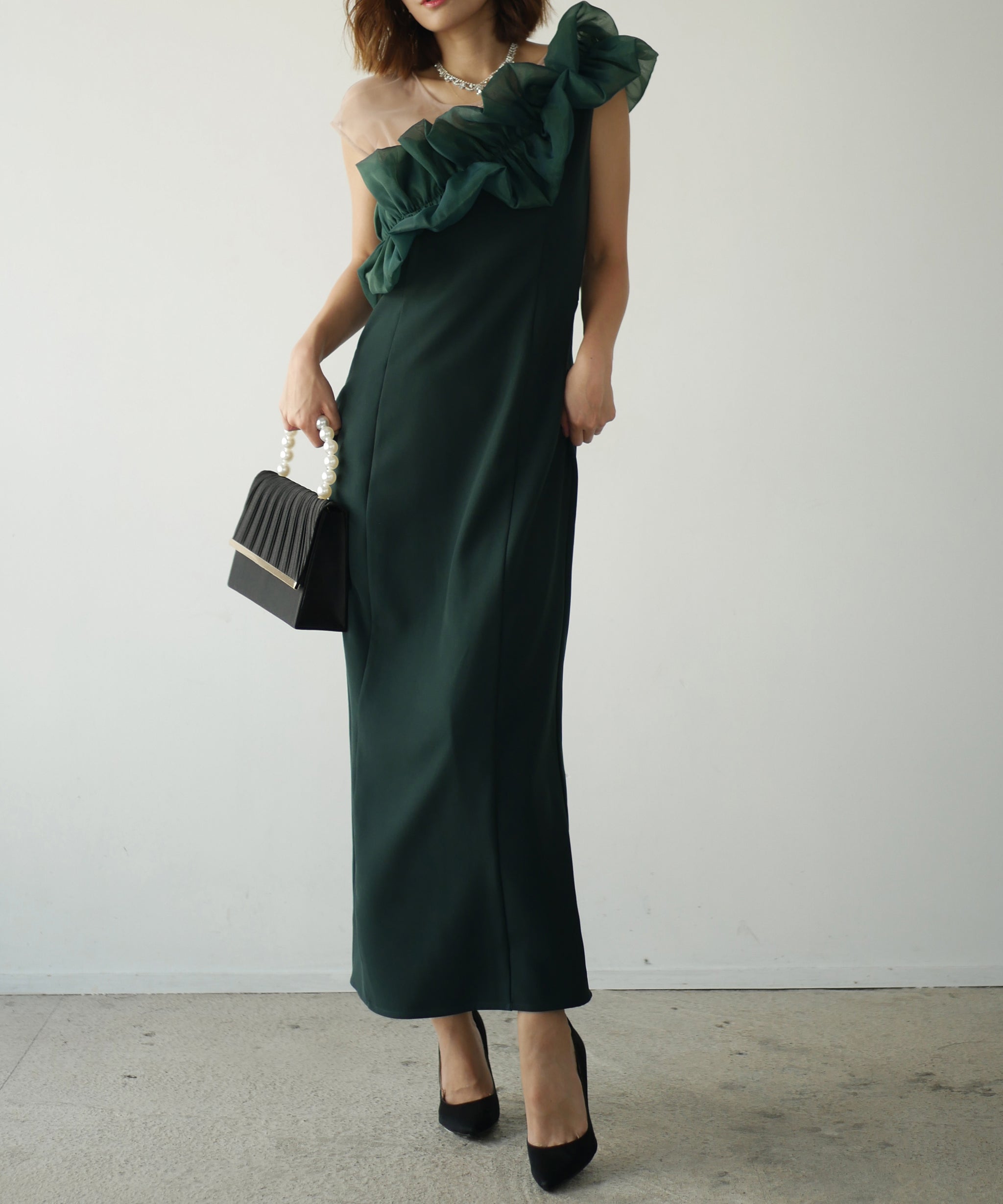 SHINY FRILL DRESS