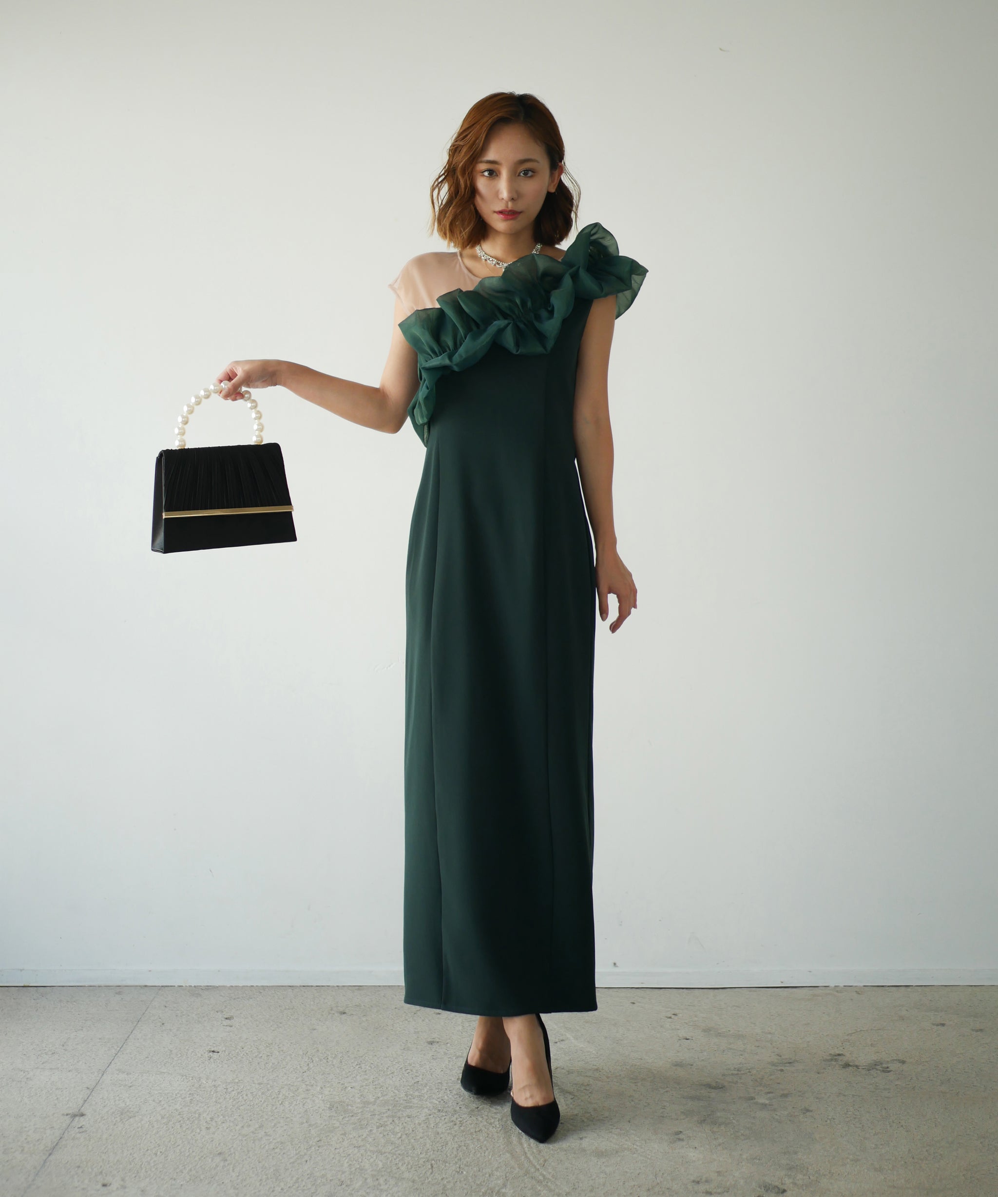 SHINY FRILL DRESS
