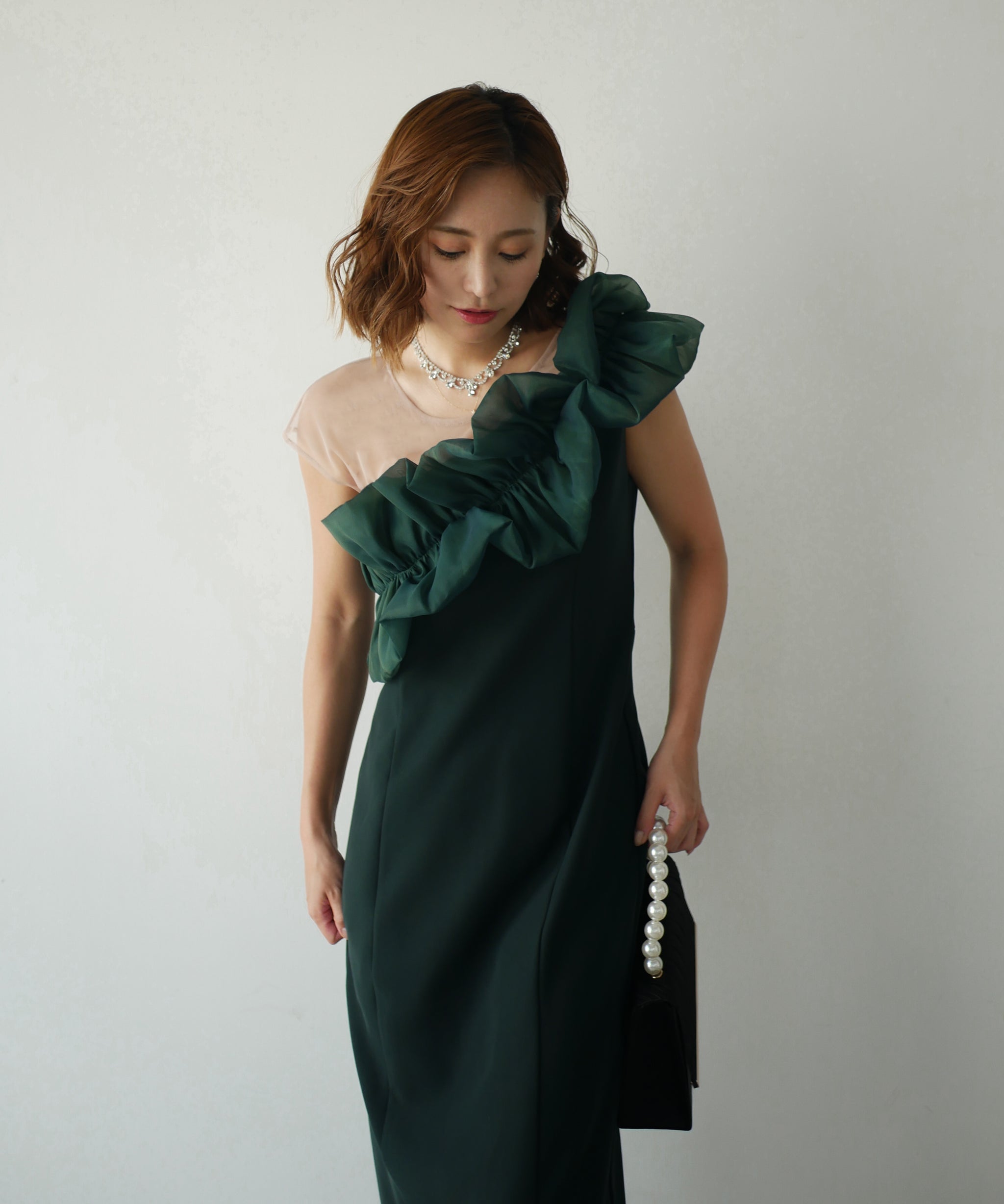 SHINY FRILL DRESS