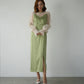 SATIN VOLUME SLEEVE DRESS