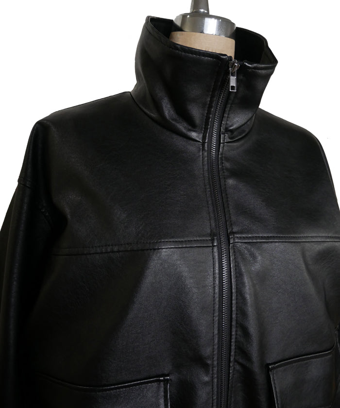 F/LEATHER STAND OVER BLOUSON