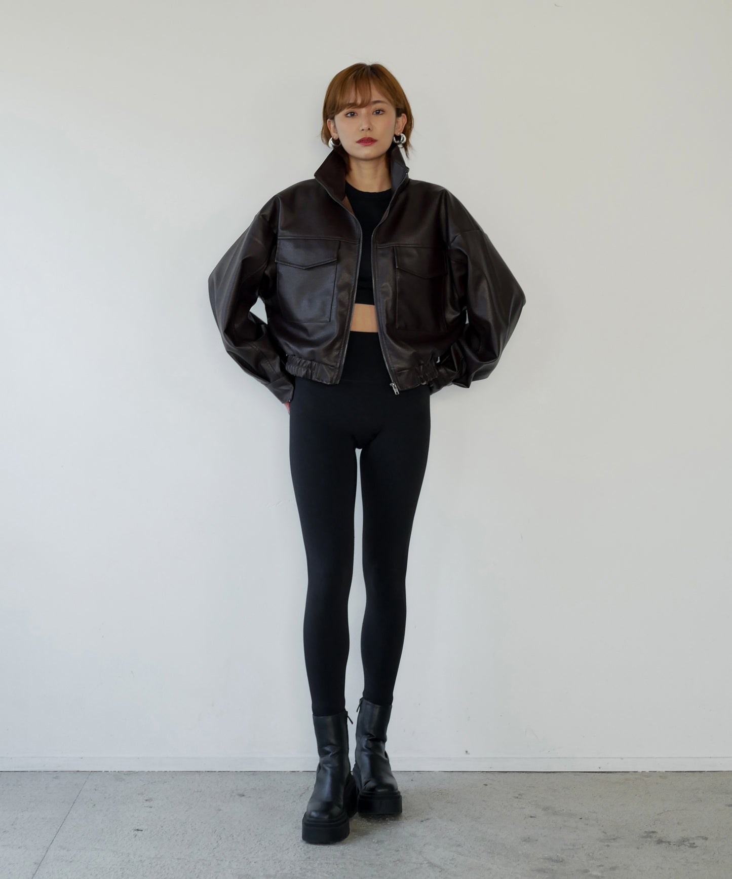 F/LEATHER SHORT BLOUSON