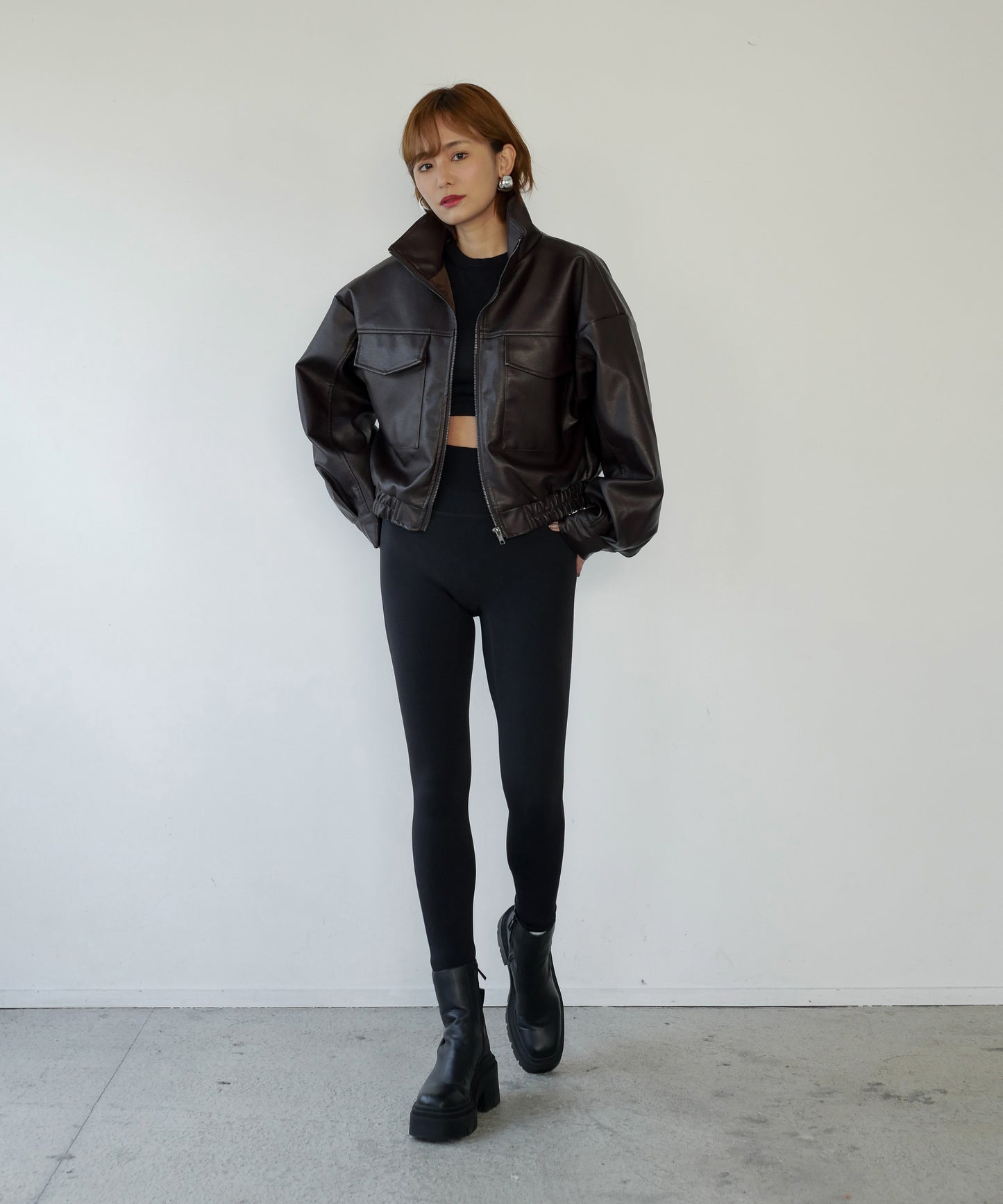 F/LEATHER SHORT BLOUSON