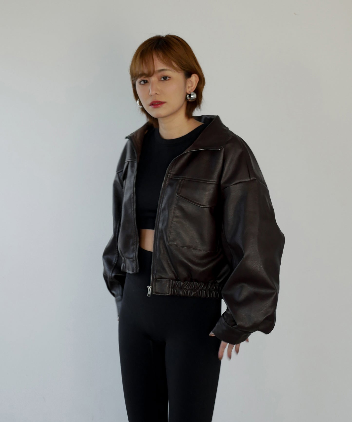 F/LEATHER SHORT BLOUSON