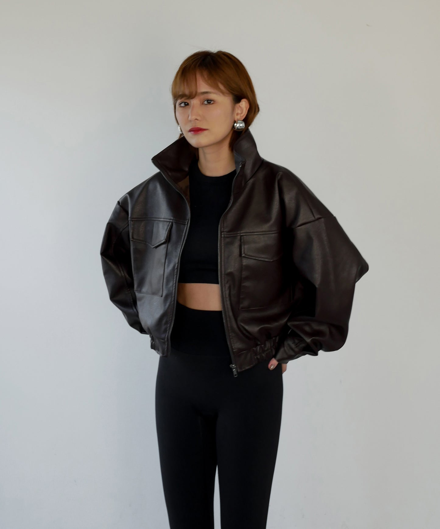 F/LEATHER SHORT BLOUSON