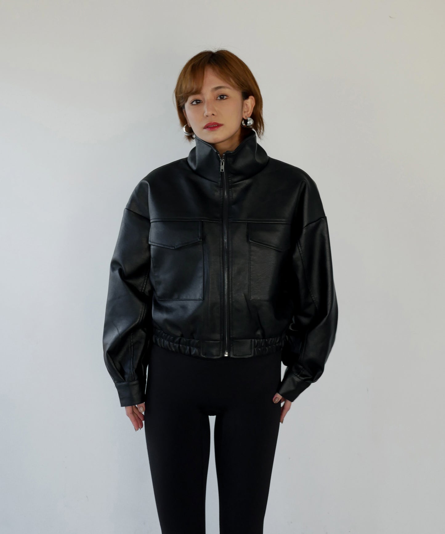 F/LEATHER SHORT BLOUSON