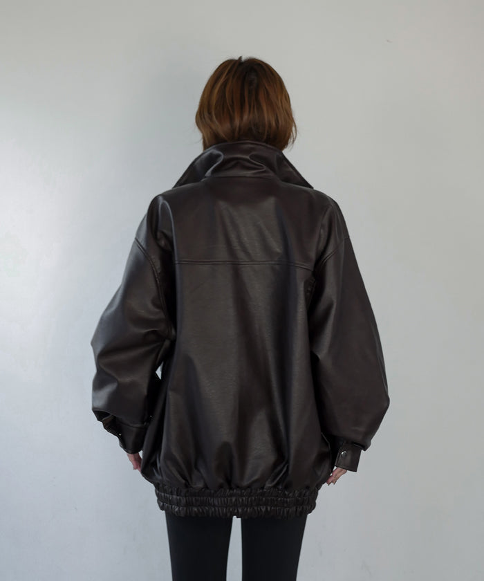 F/LEATHER STAND OVER BLOUSON