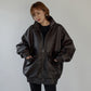 F/LEATHER STAND OVER BLOUSON