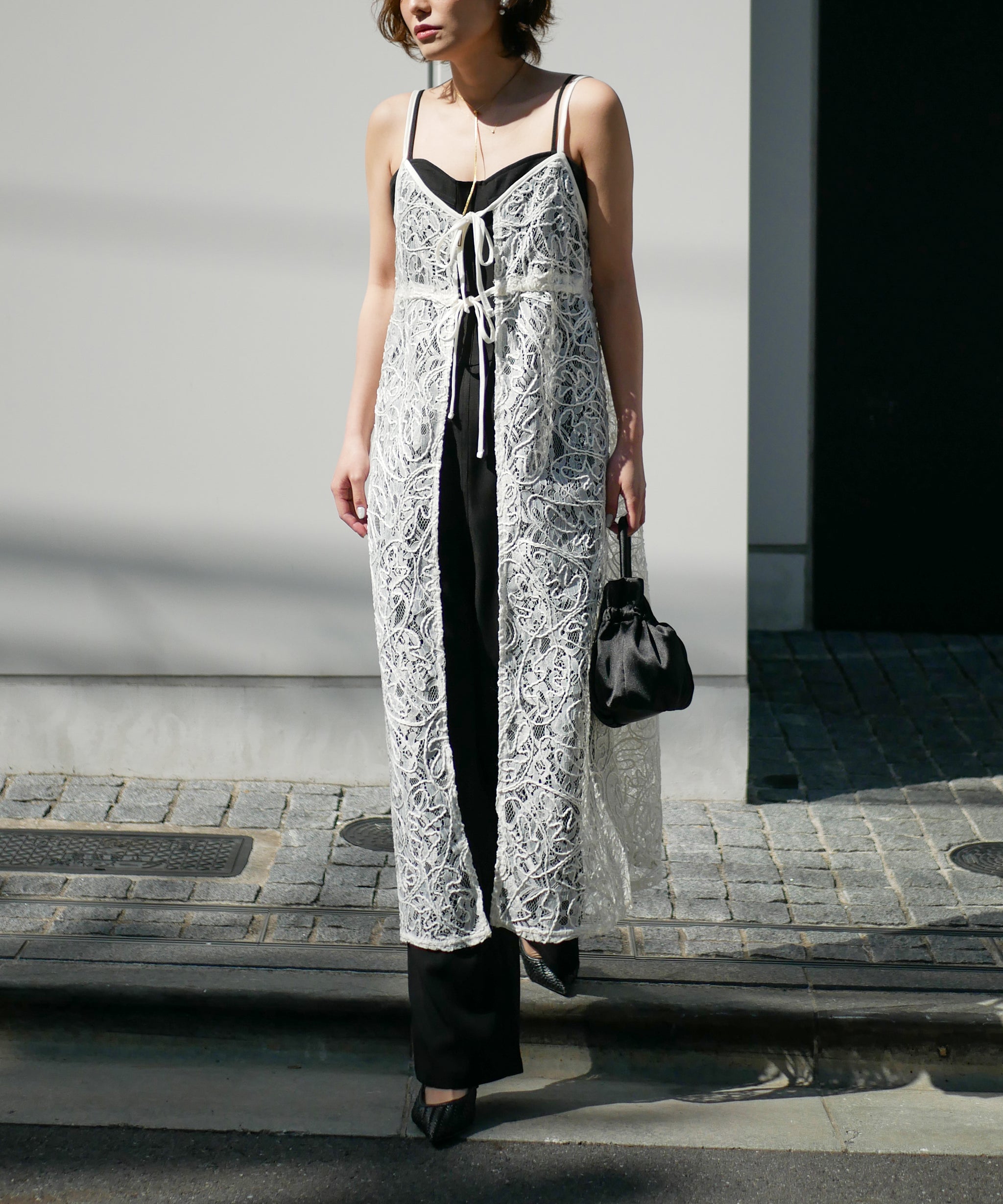 CODE LACE LONG GILET