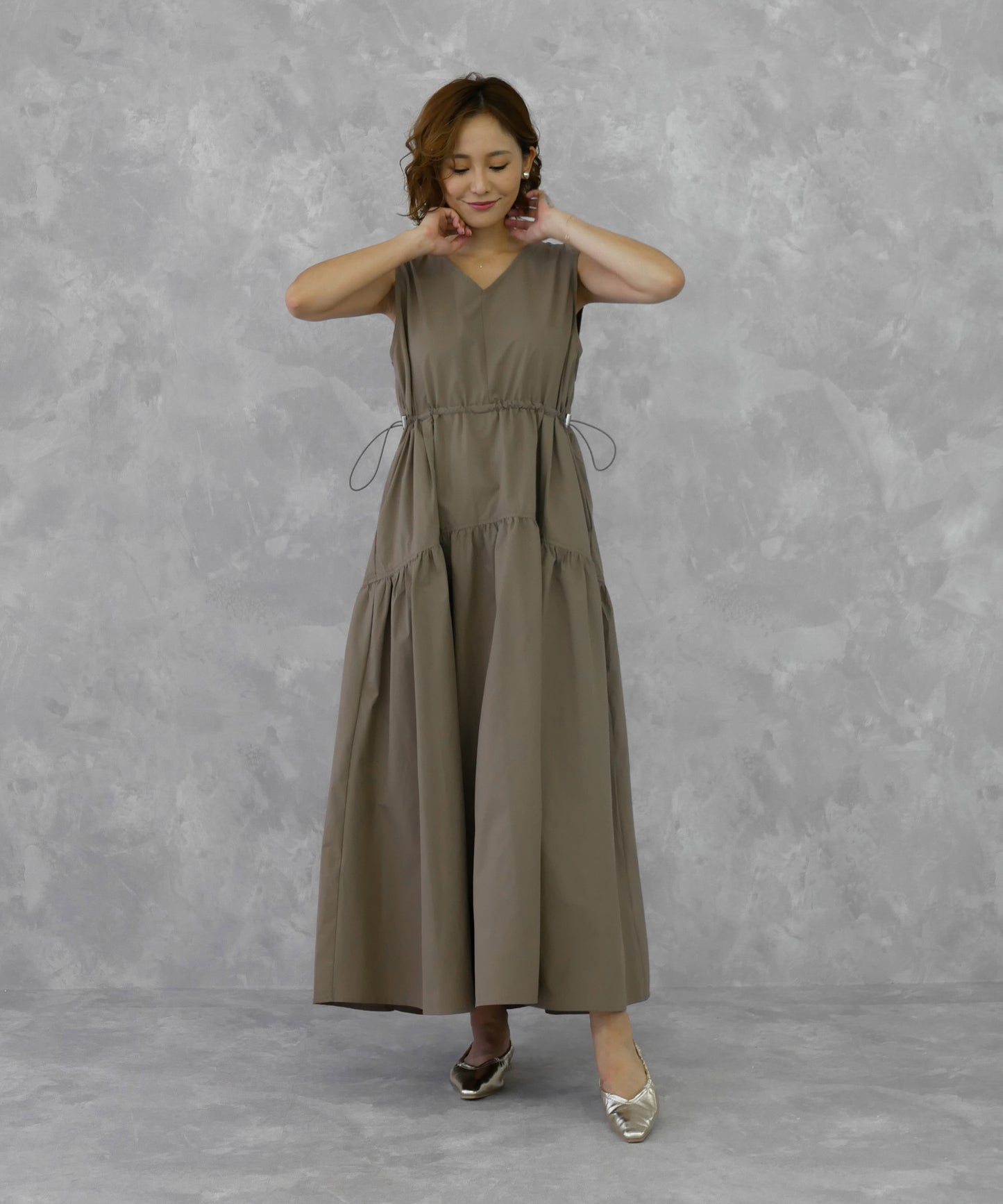 TIERED DRAWSTRING ONEPIECE