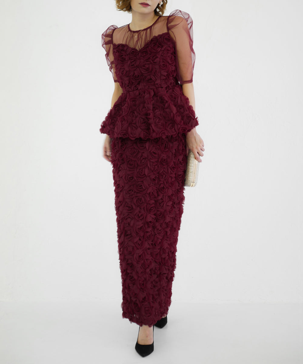 ROSE PEPLUM SET DRESS