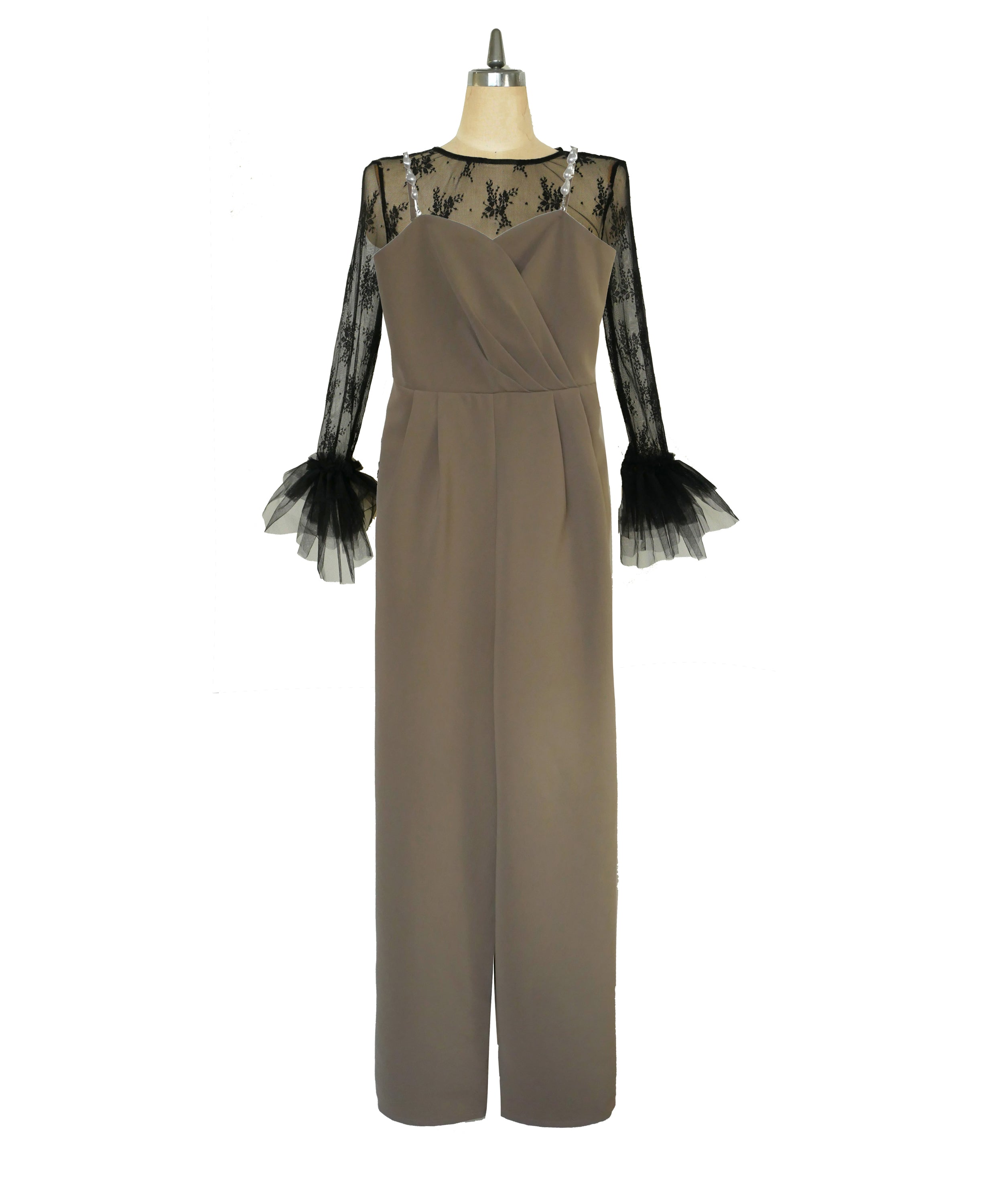 2WAY PEARL STRAP PANTS DRESS