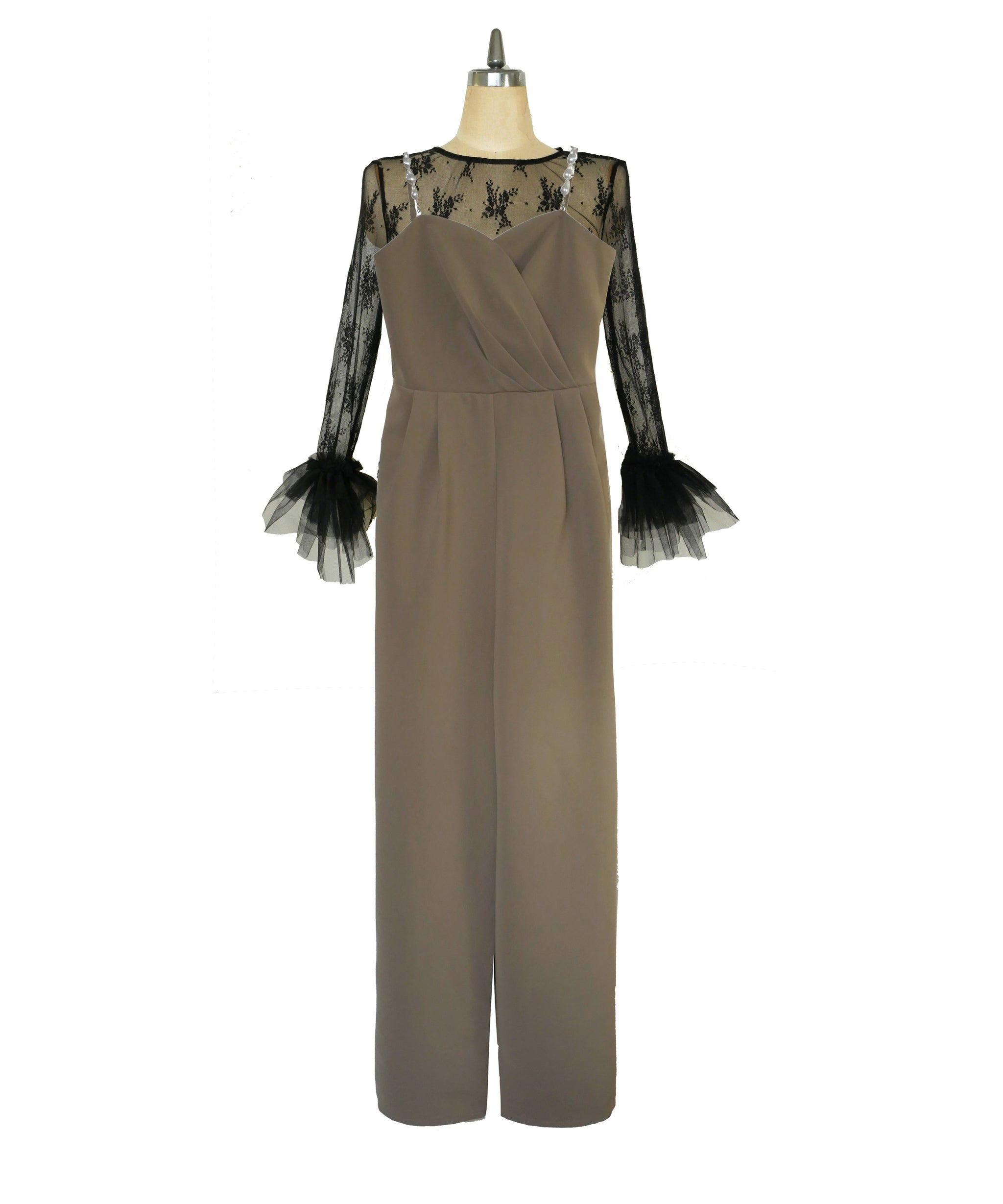 2WAY PEARL STRAP PANTS DRESS