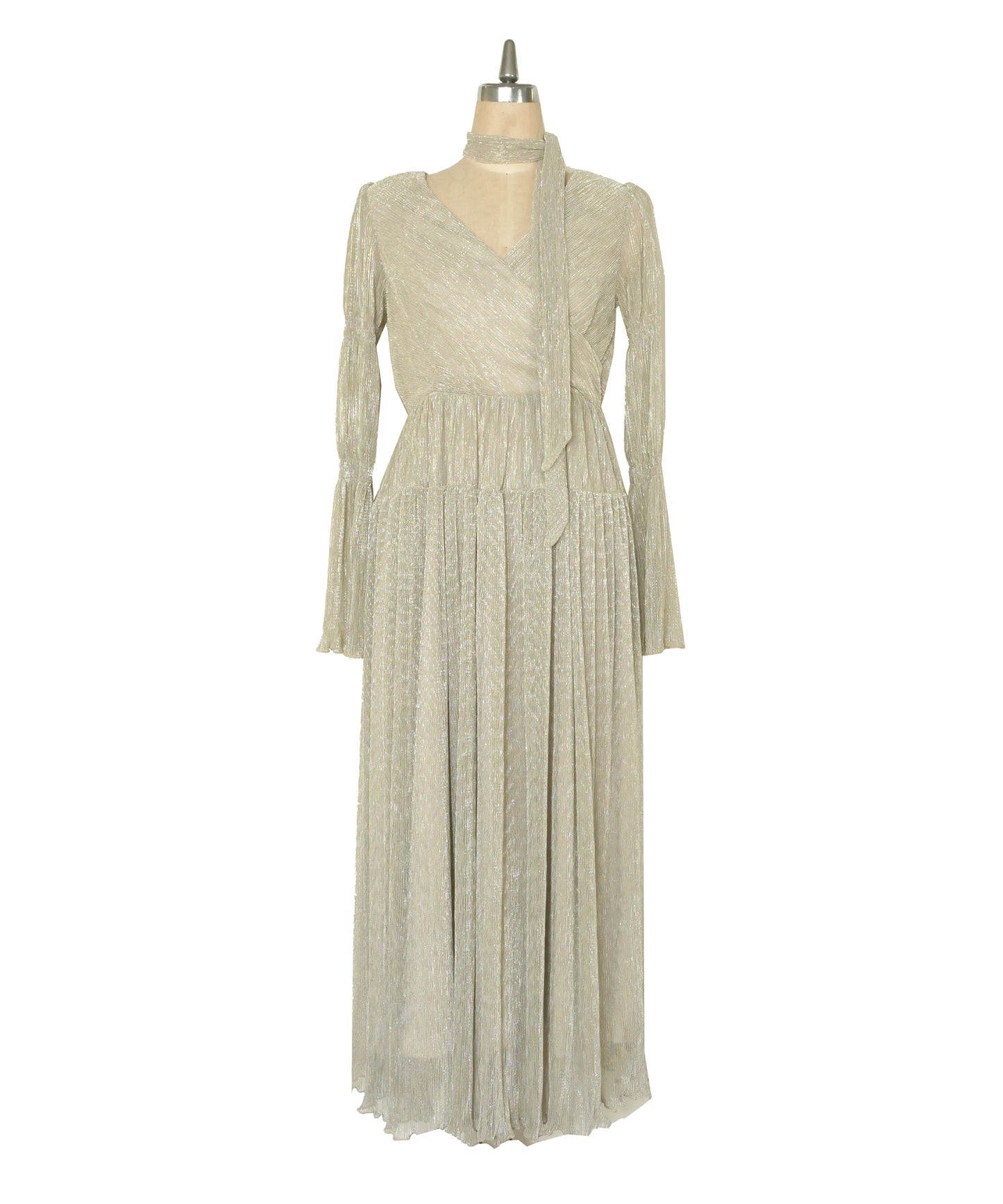 LAME PLEATS DRESS