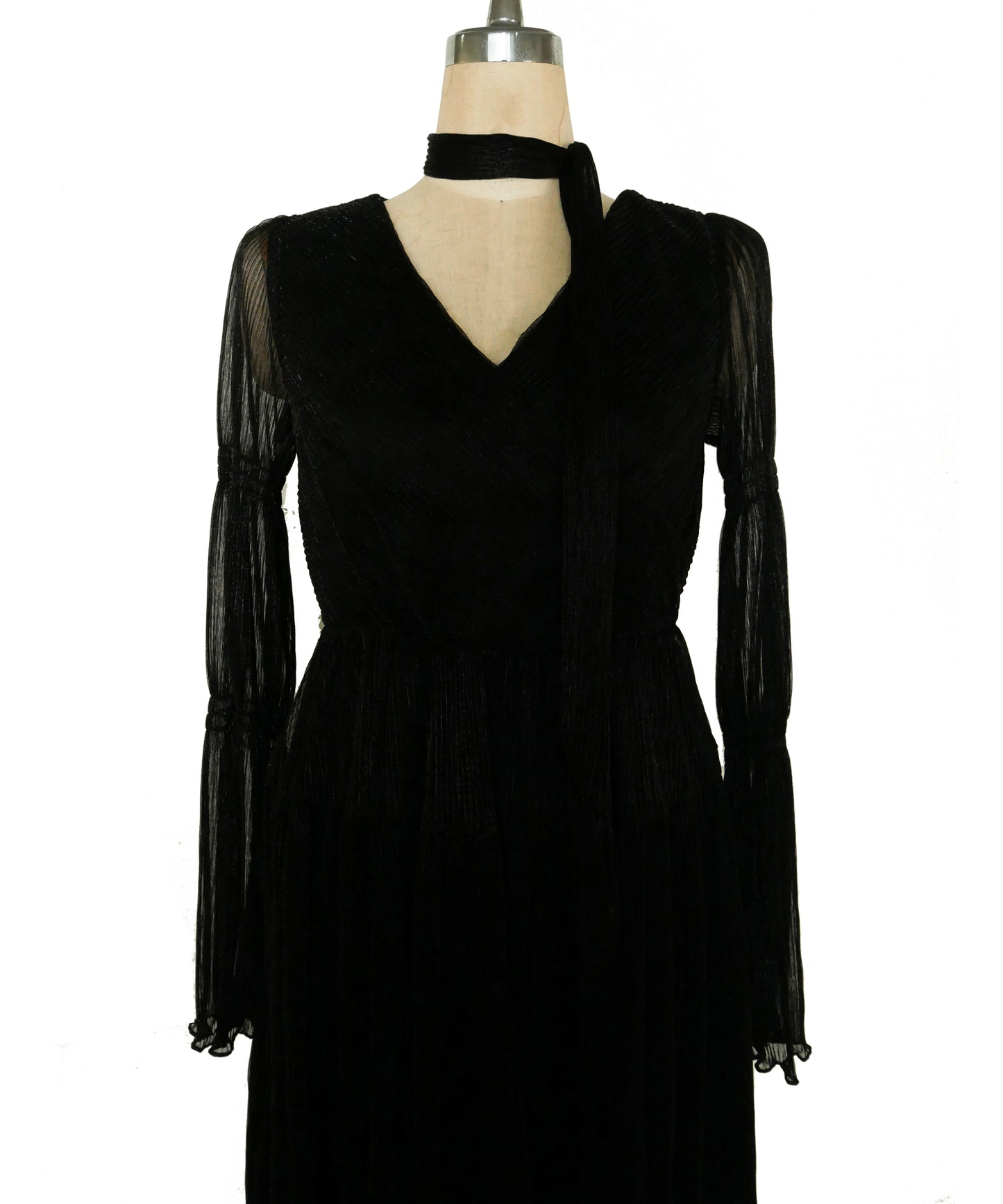 LAME PLEATS DRESS