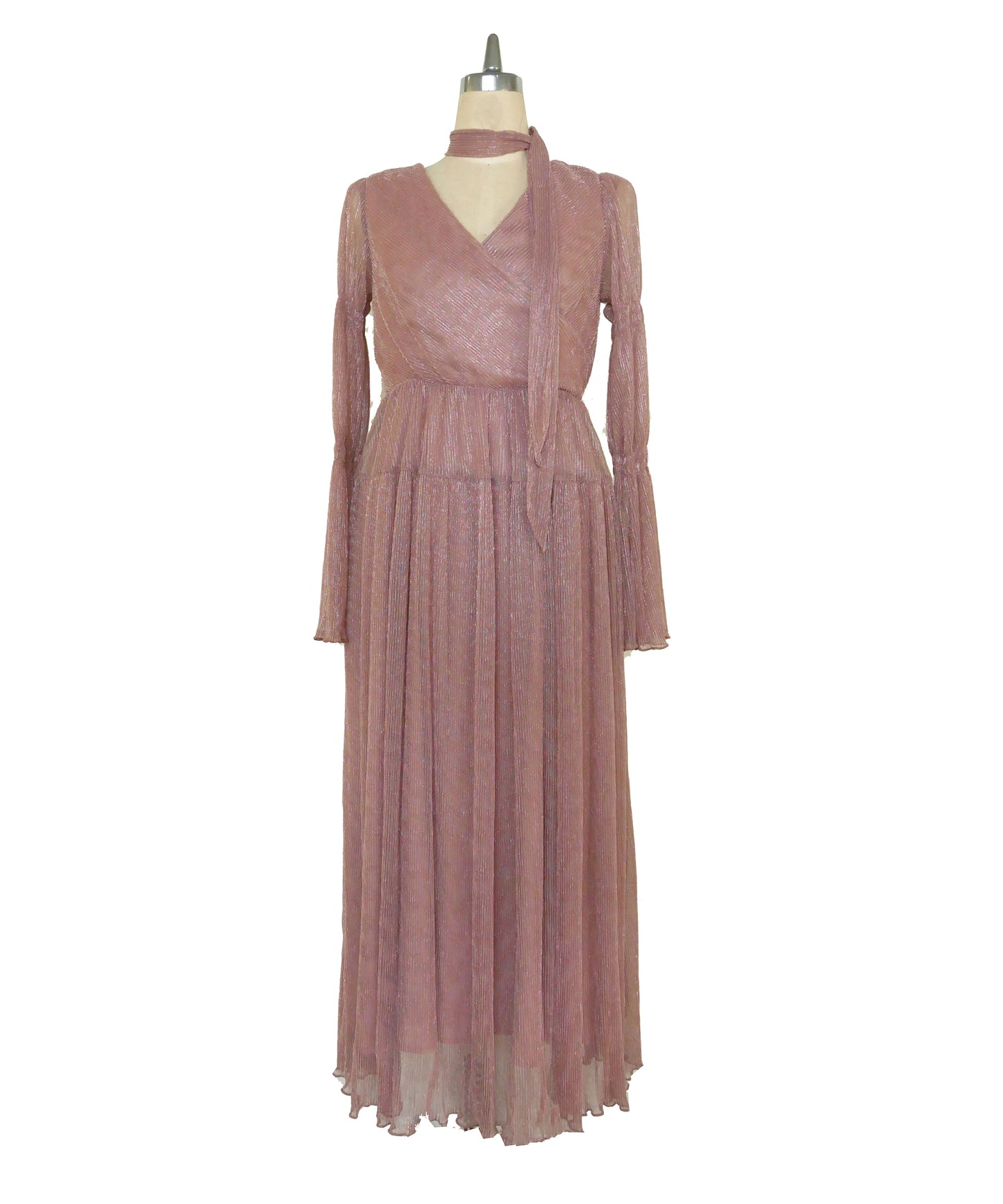 LAME PLEATS DRESS