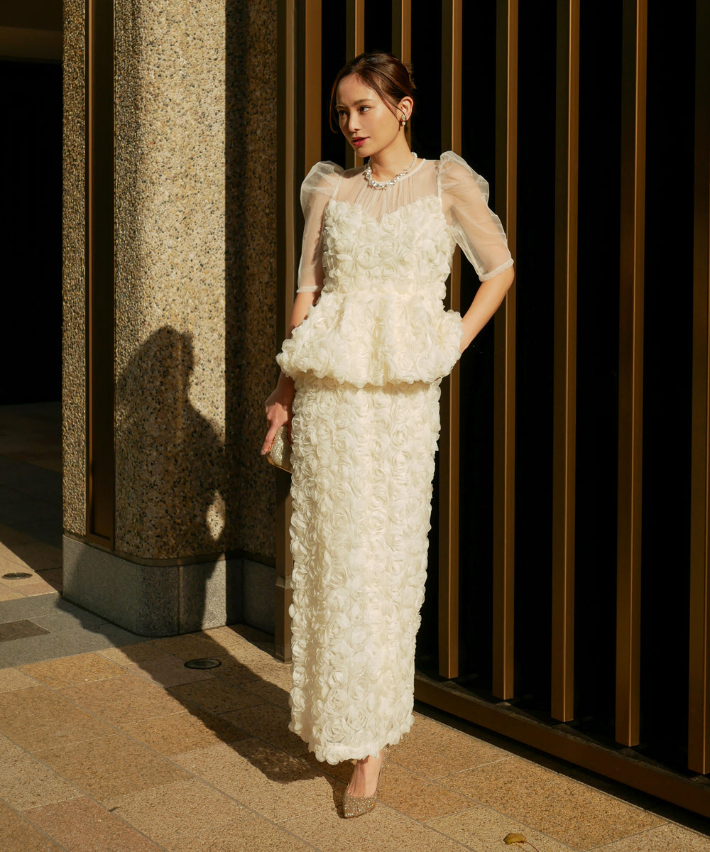 ROSE PEPLUM SET DRESS