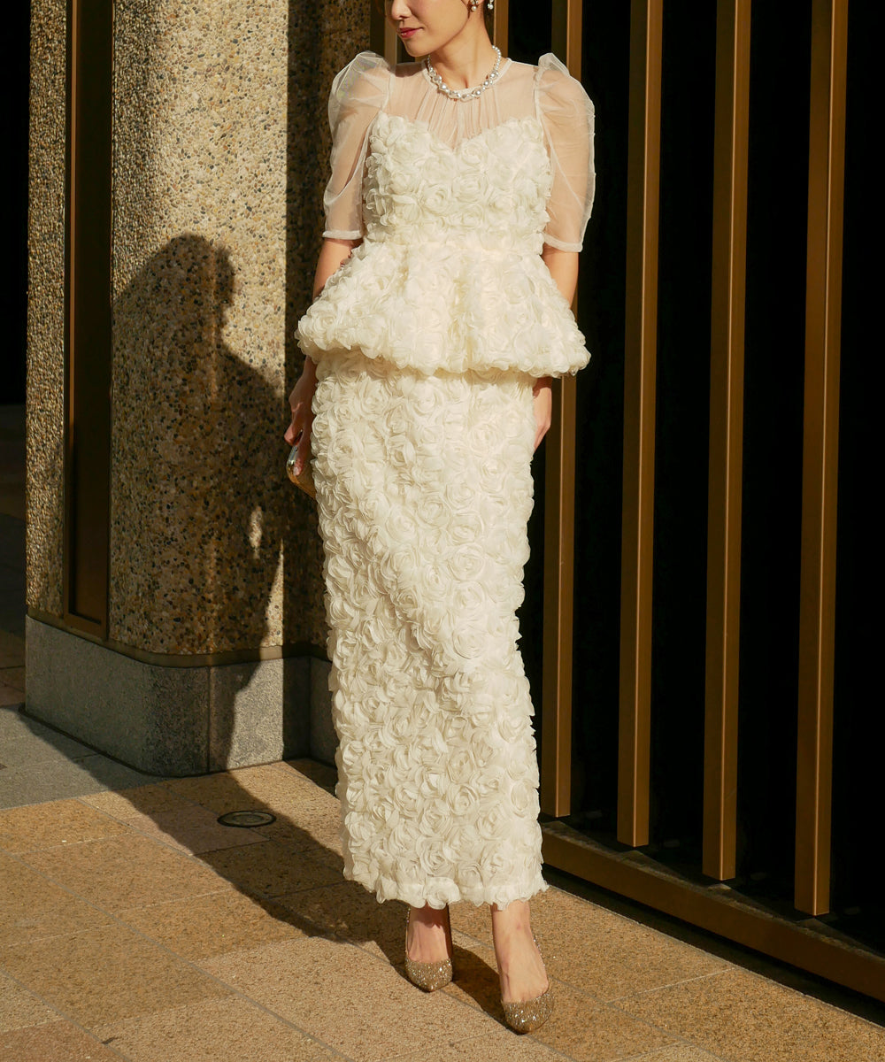 ROSE PEPLUM SET DRESS